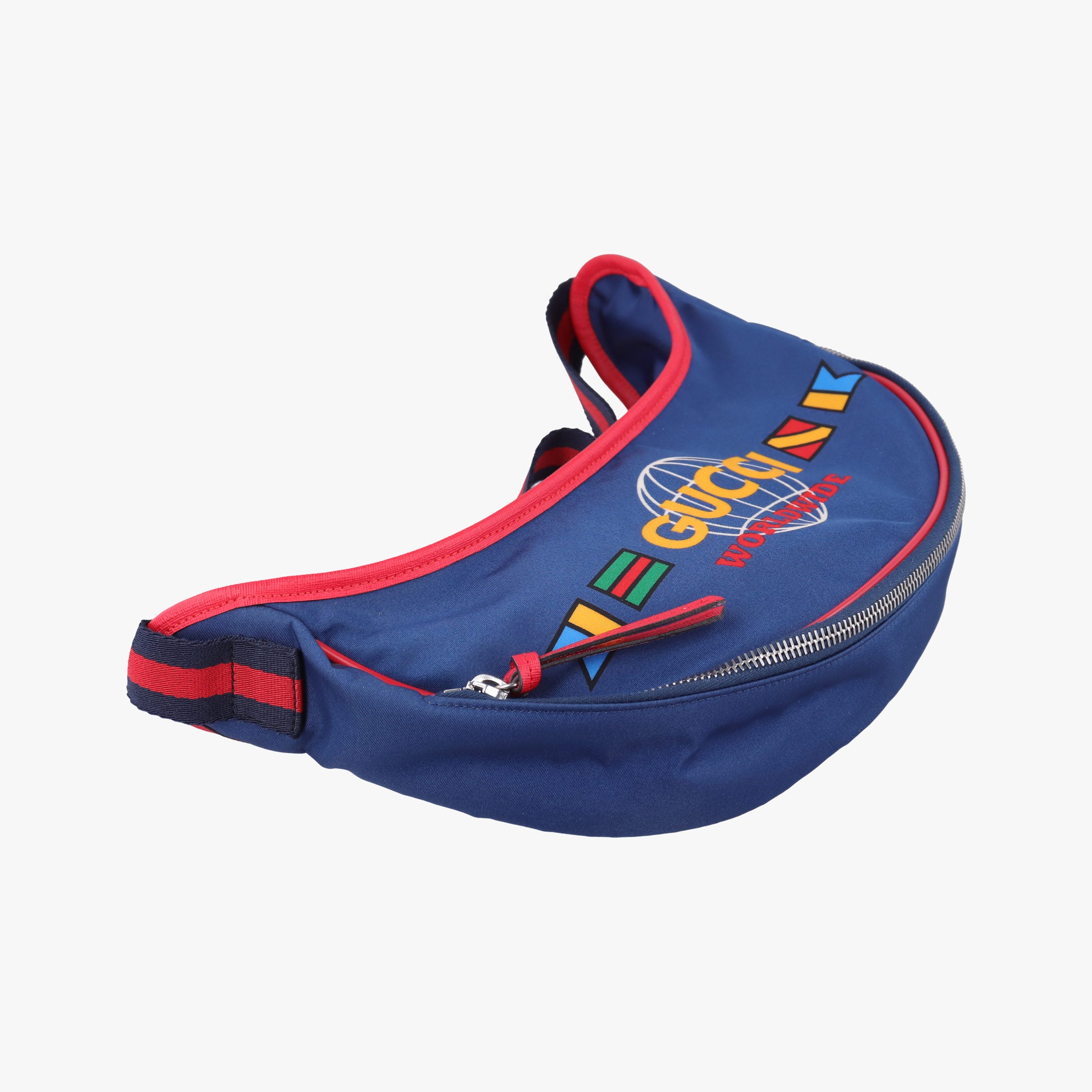 kids half moon bag Blue×Red nylon 611686 キッズ ハーフムーンバッグ ブルー×レッド ナイロン 611686