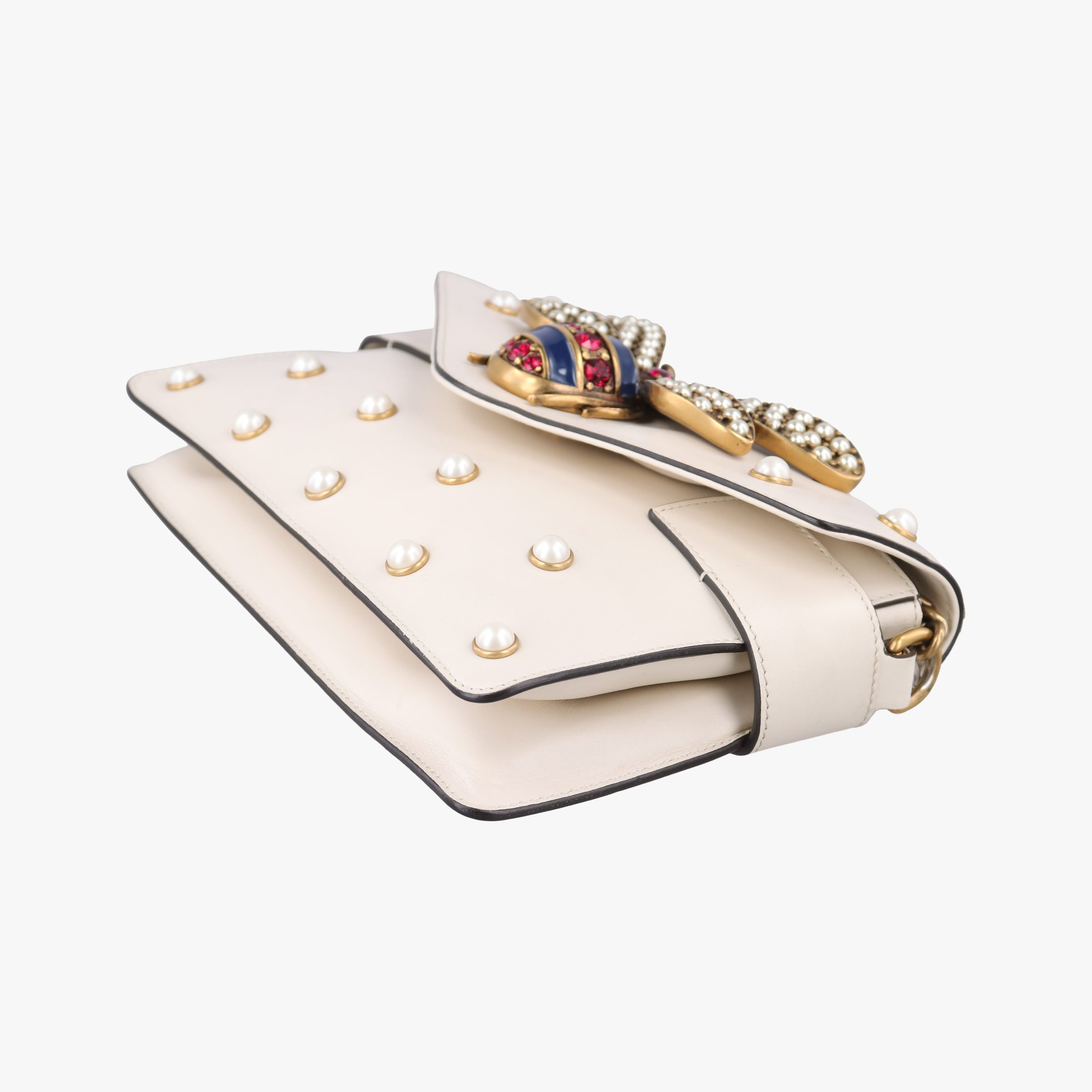 Broadway Pearl Bee White Leather 453778 E022493274ブロードウェイ パール ビー ホワイト レザー 453778 E022493274