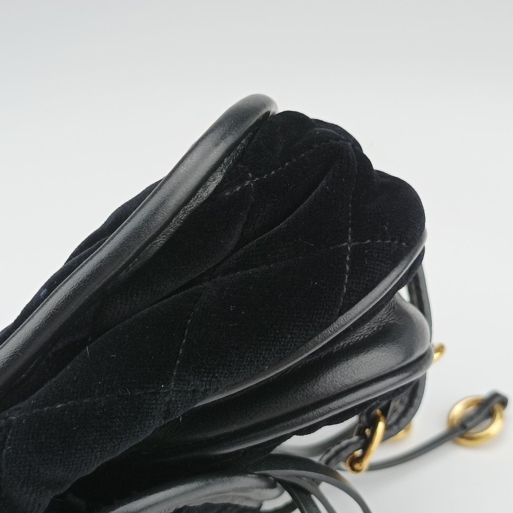 Fringe Charms Black Leather×velour IBL002 180/Iフリンジチャーム ブラック レザー×ベロア IBL002 180/I