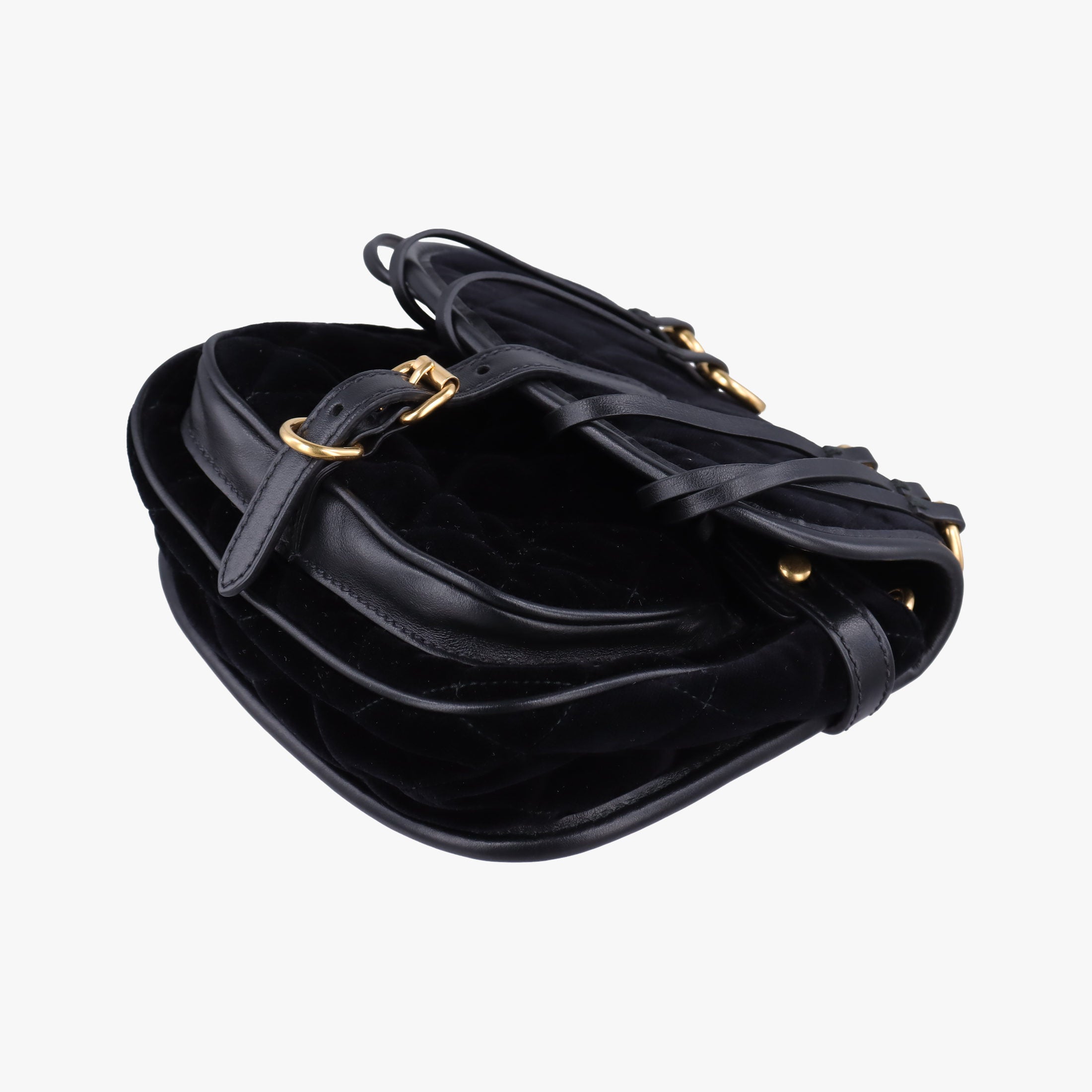 Fringe Charms Black Leather×velour IBL002 180/Iフリンジチャーム ブラック レザー×ベロア IBL002 180/I