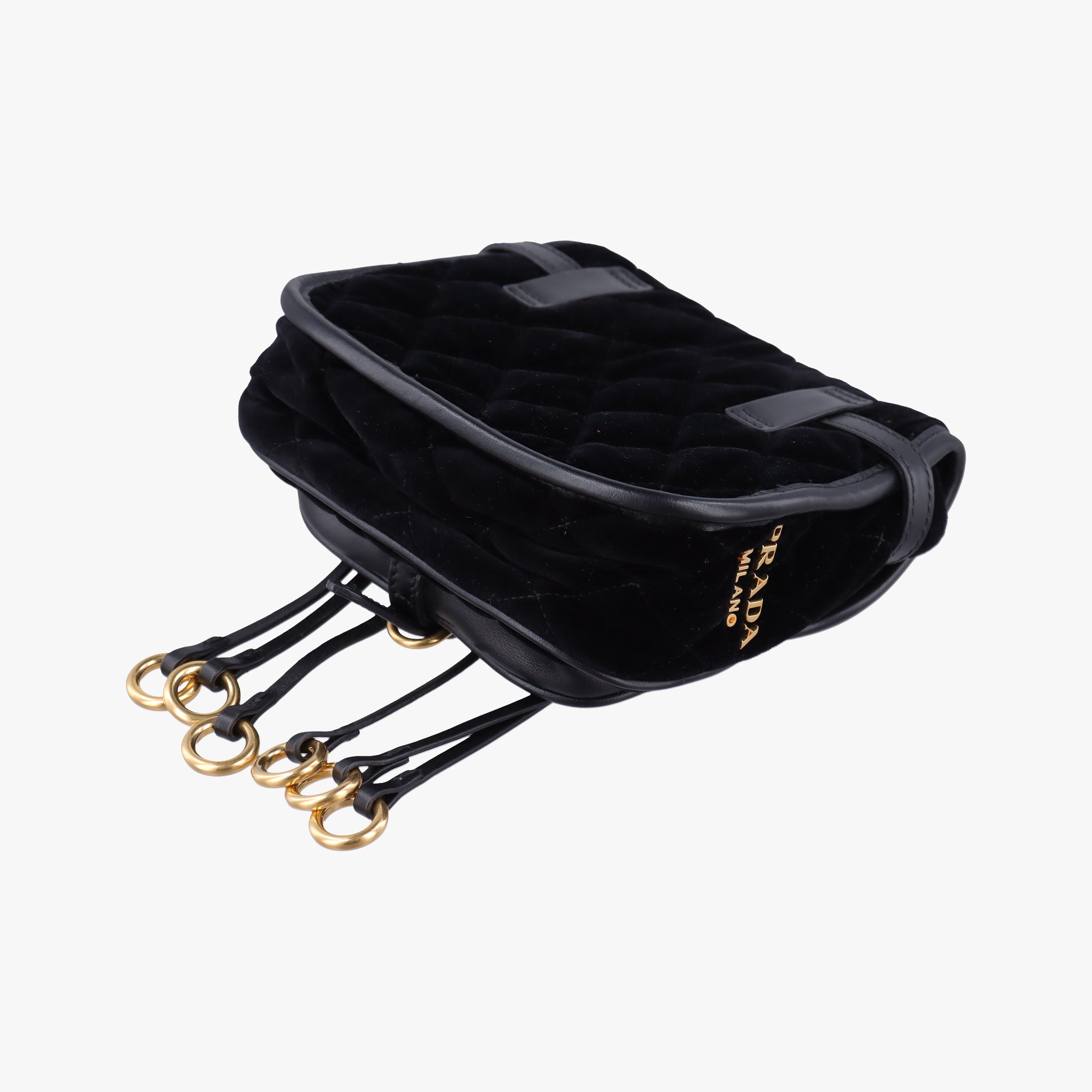 Fringe Charms Black Leather×velour IBL002 180/Iフリンジチャーム ブラック レザー×ベロア IBL002 180/I