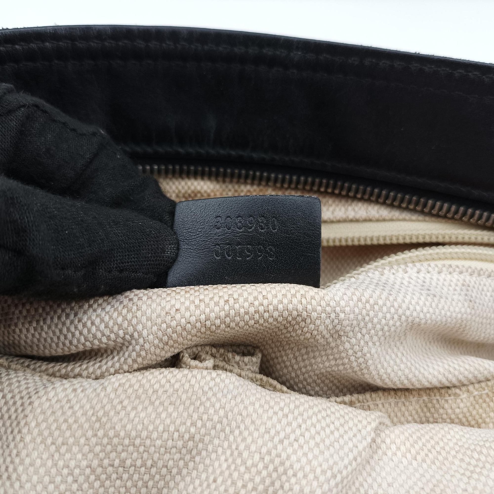 GG Canvas Black Leather×Canvas 308930 F016737306GGキャンバス ブラック レザー×キャンバス 308930 F016737306