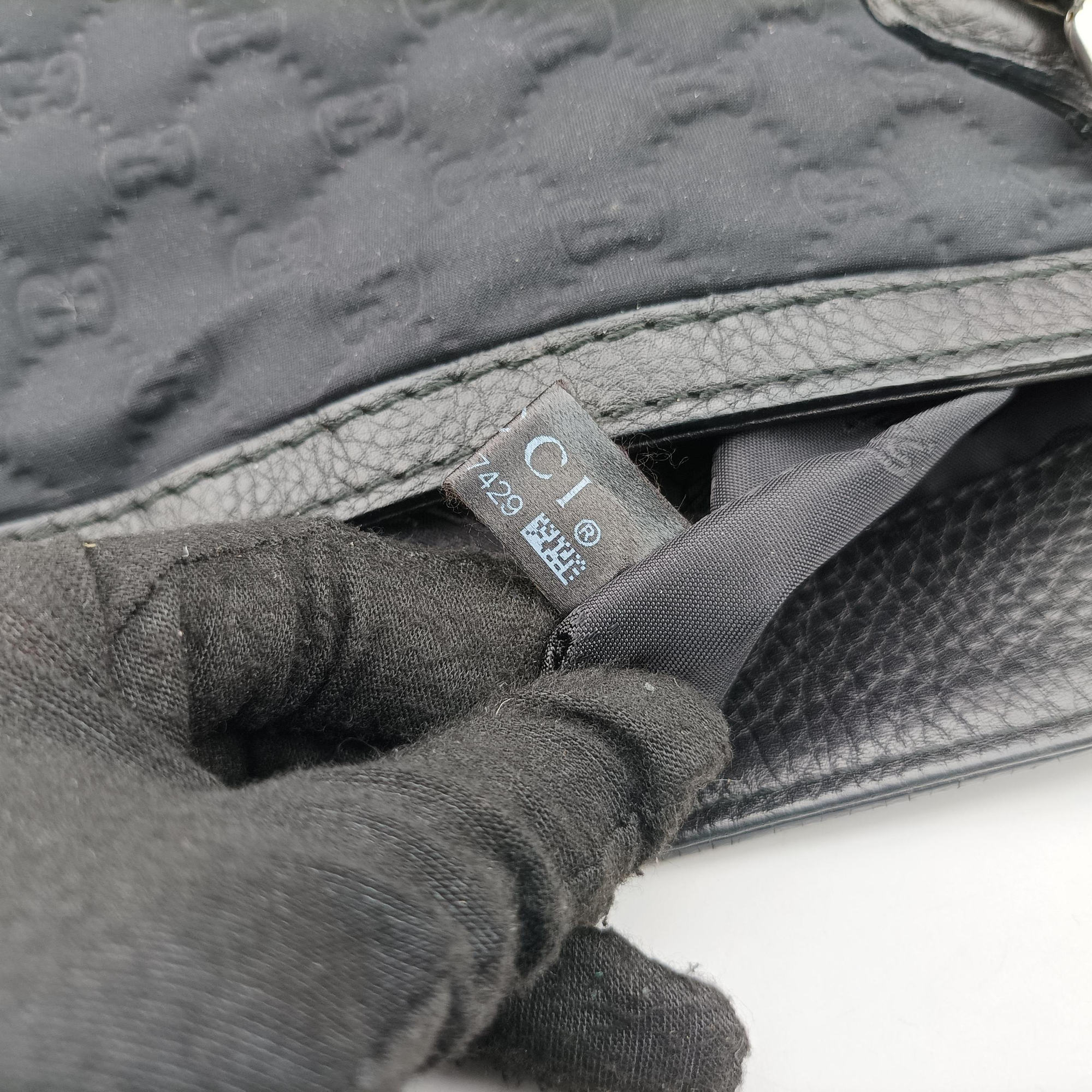 GG Neoprene Techno Tag Black fabric × Leather 241102 H7547429GG ネオプレン シリーズ ブラック ファブリック× レザー 241102 H7547429