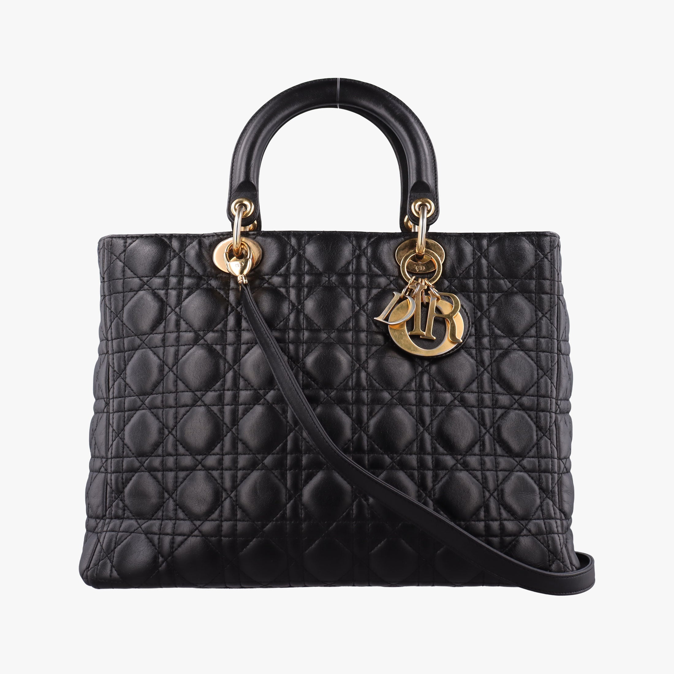 Lady Dior Black lambskin 08-MA-0191レディディオール ブラック ラムスキン 08-MA-0191