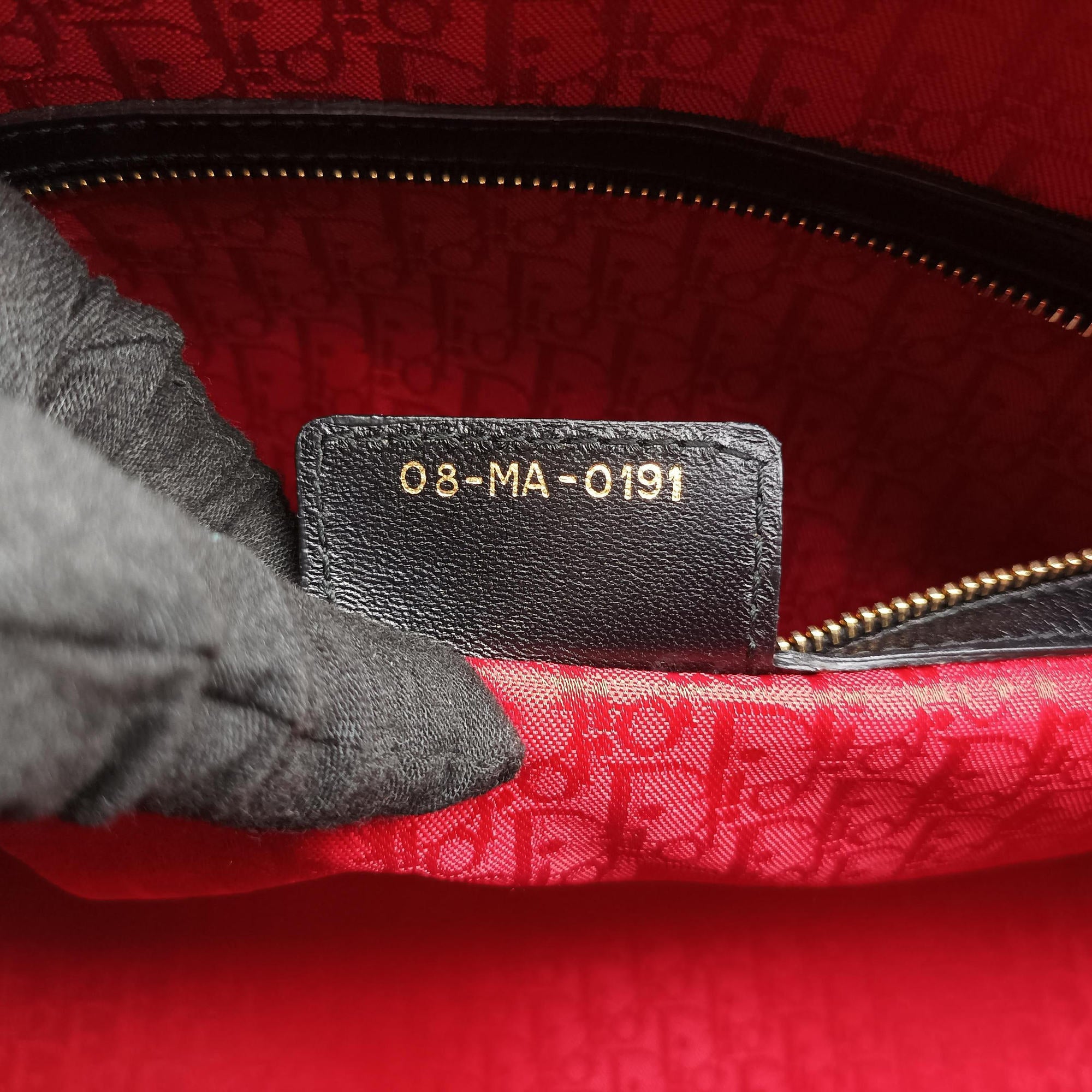 Lady Dior Black lambskin 08-MA-0191レディディオール ブラック ラムスキン 08-MA-0191