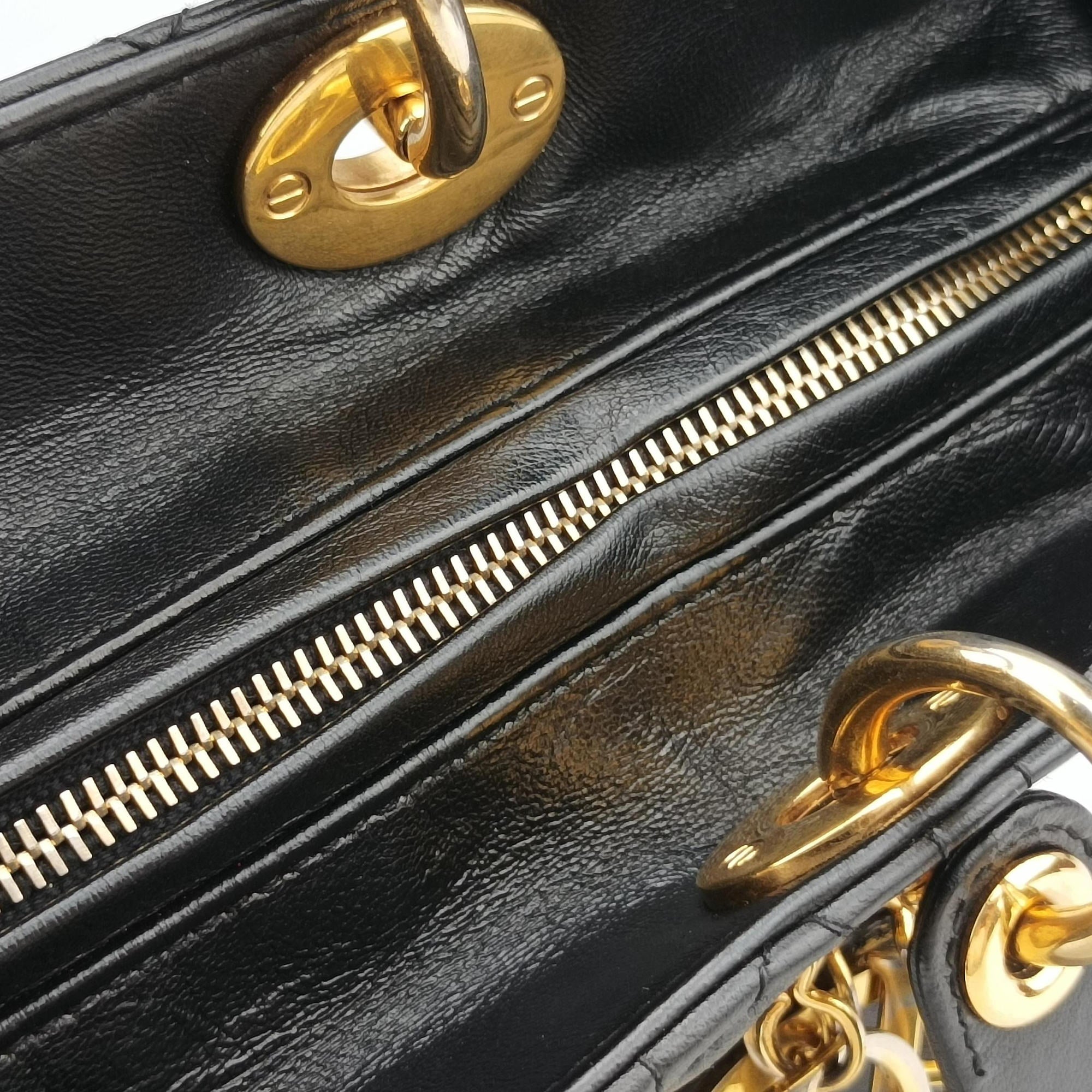 Lady Dior Black lambskin 08-MA-0191レディディオール ブラック ラムスキン 08-MA-0191