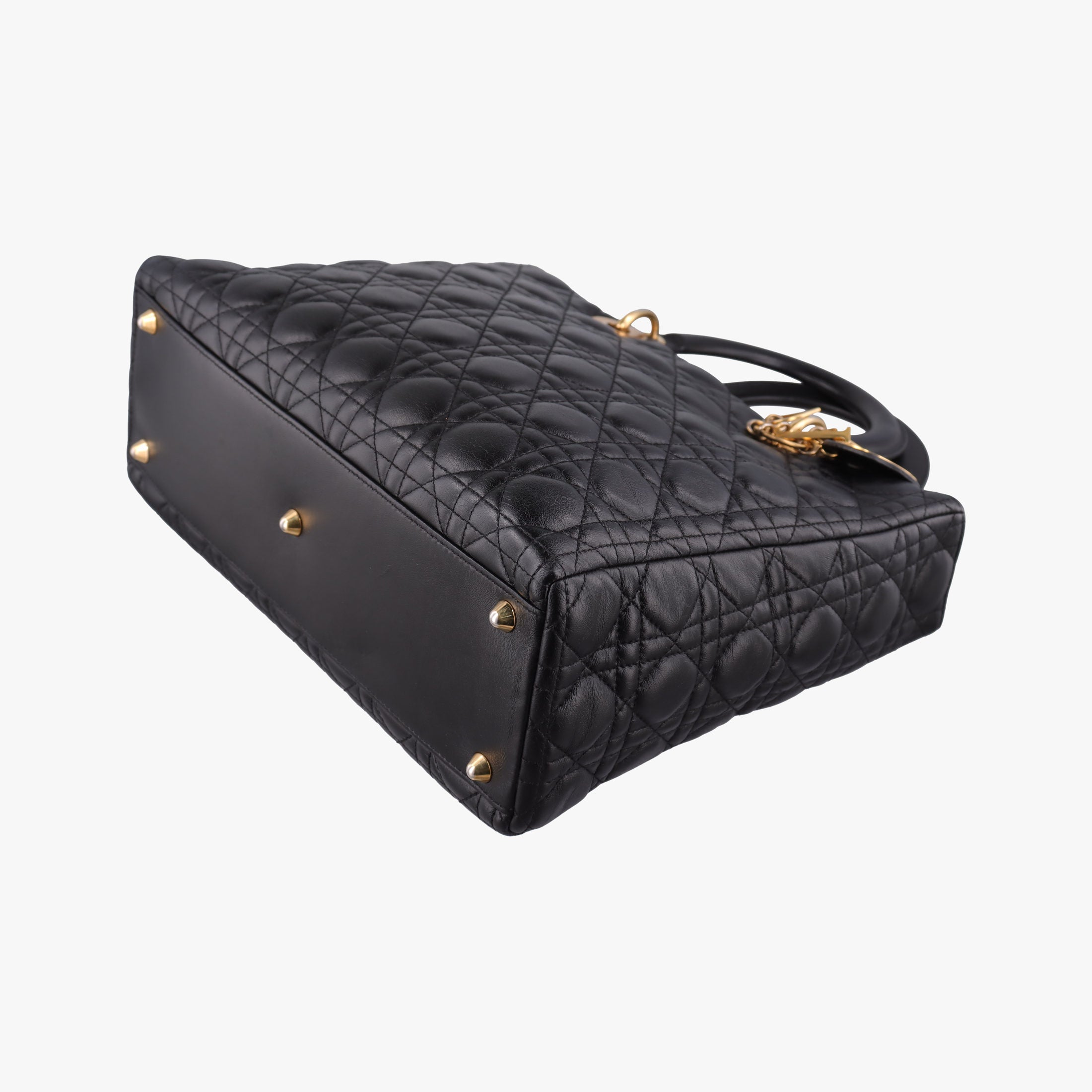 Lady Dior Black lambskin 08-MA-0191レディディオール ブラック ラムスキン 08-MA-0191