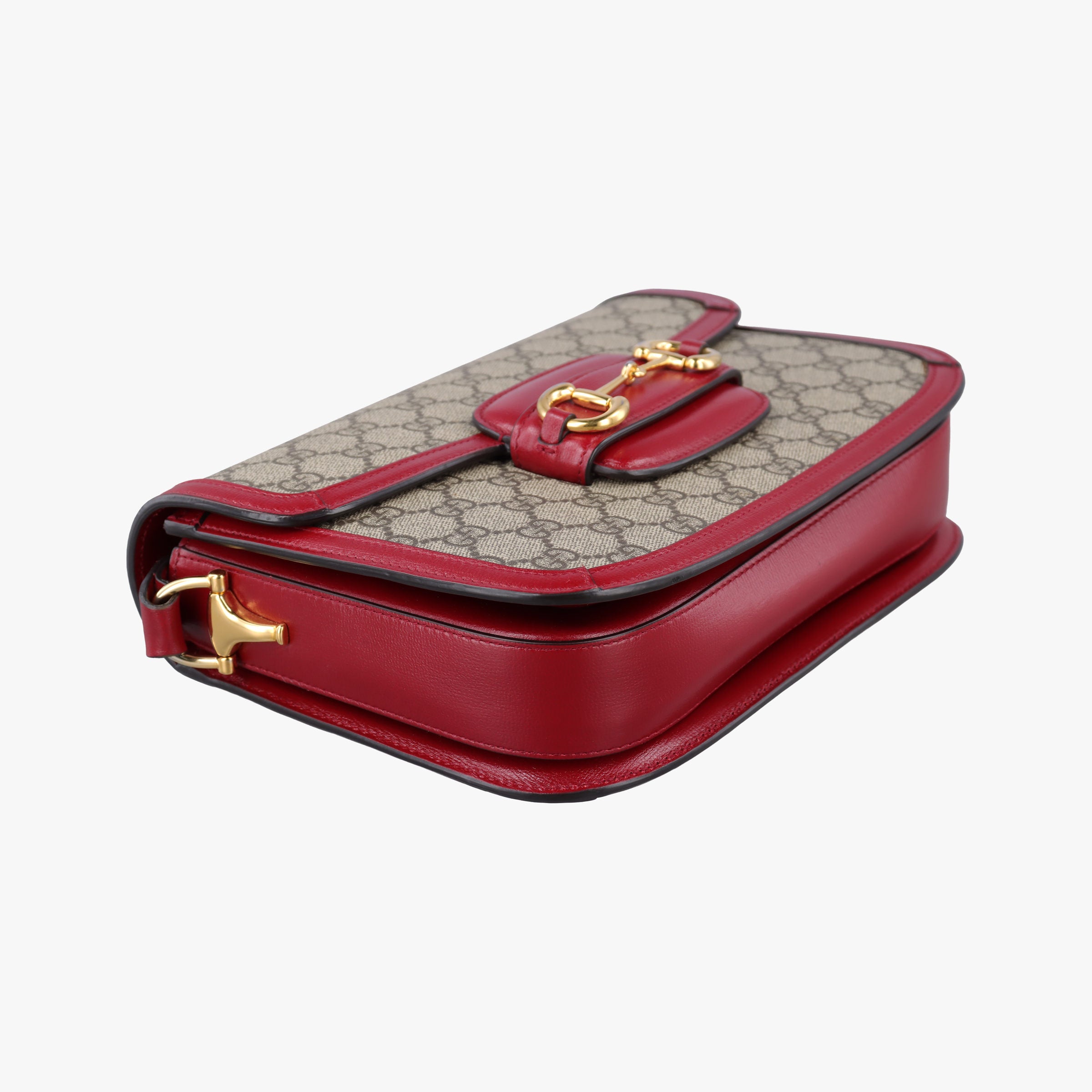 The Hacker Project Horsebit 1955 Beige × Brown × Red PVC coated canvas×Leather 602204 A031672839ホースビット 1955 ベージュ×ブラウン×レッド PVCコーティングキャンバス×レザー 602204 A031672839