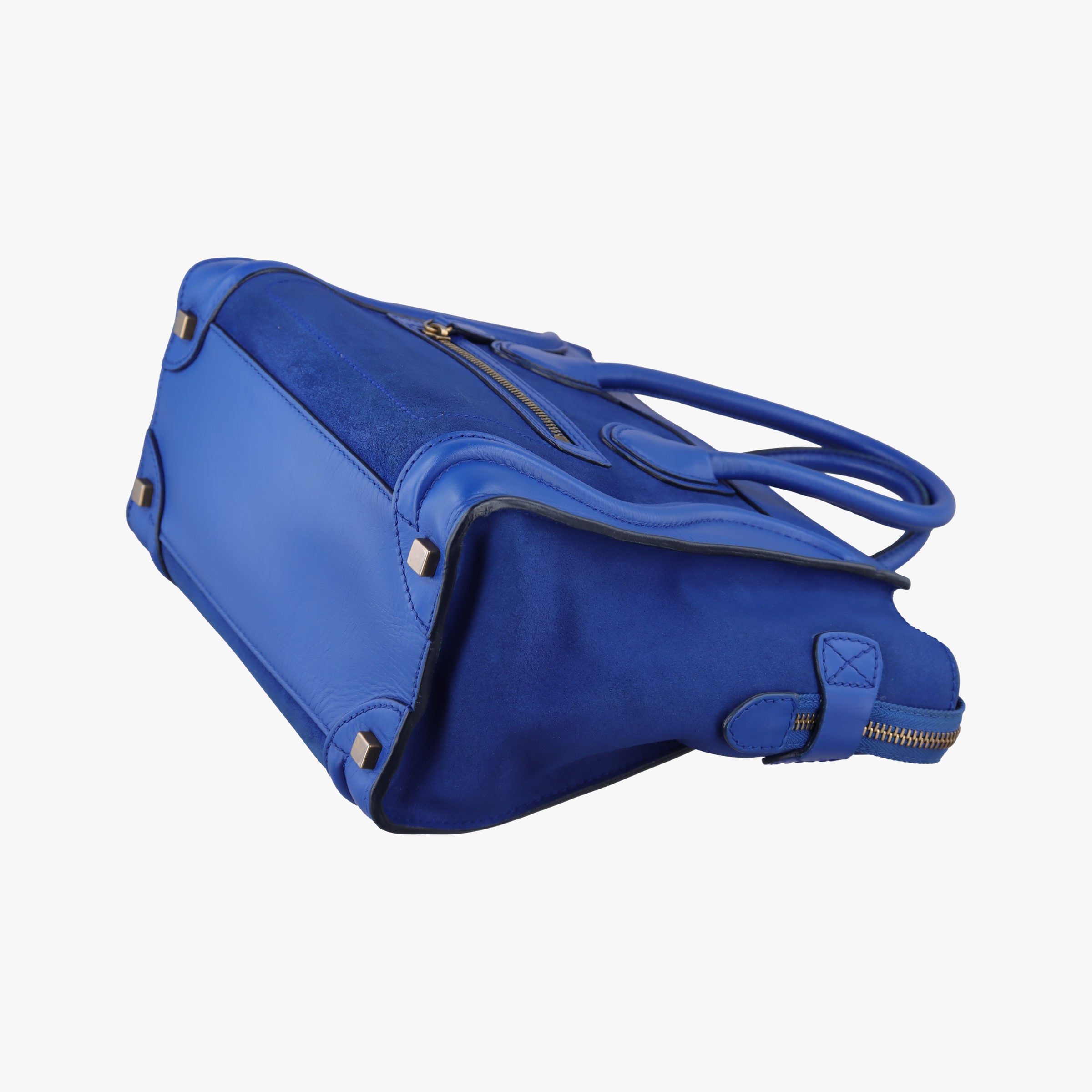 Luggage Mini Shopper Blue Suede × Leather S-ZP-1101ラゲージミニショッパー ブルー スエード × レザー S-ZP-1101