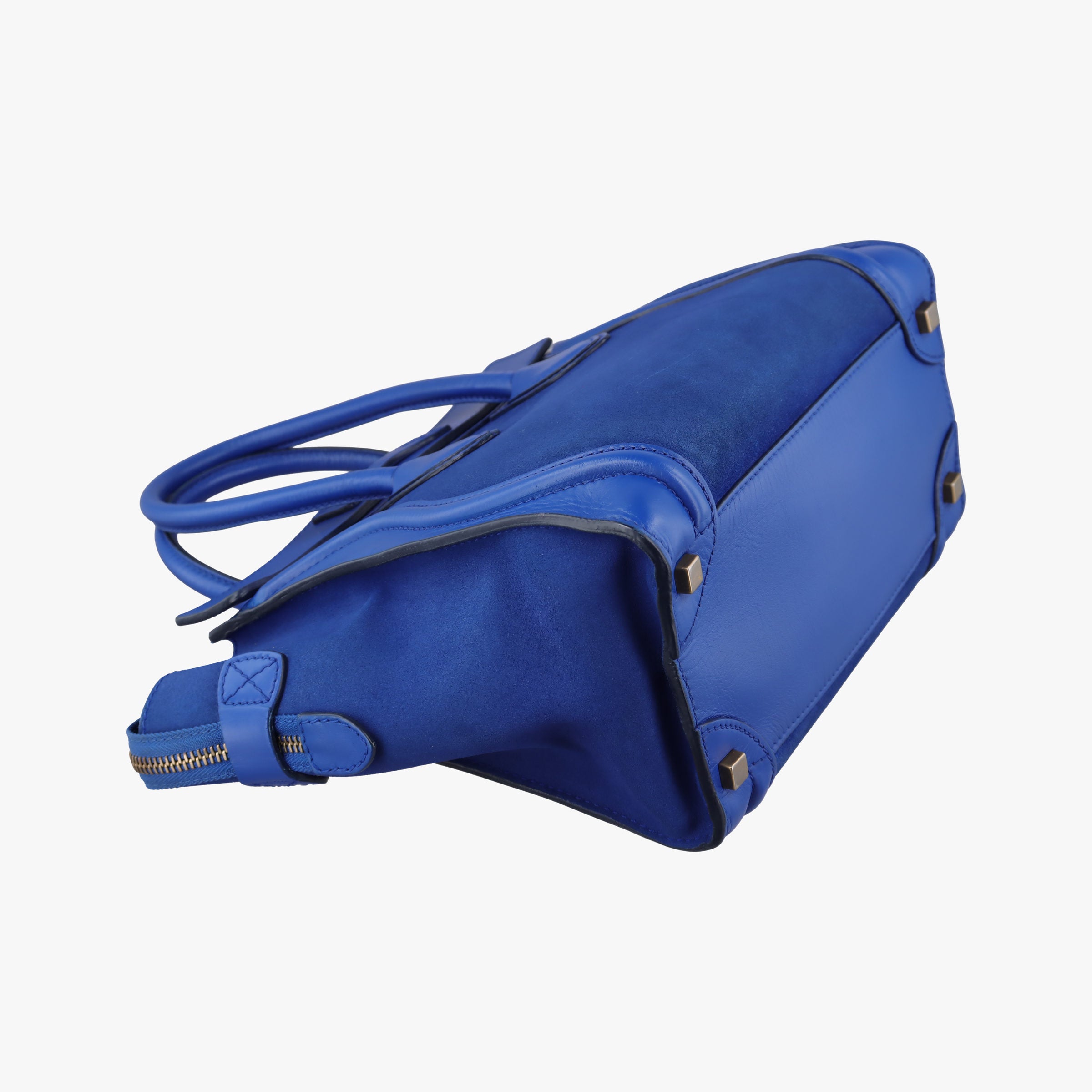 Luggage Mini Shopper Blue Suede × Leather S-ZP-1101ラゲージミニショッパー ブルー スエード × レザー S-ZP-1101