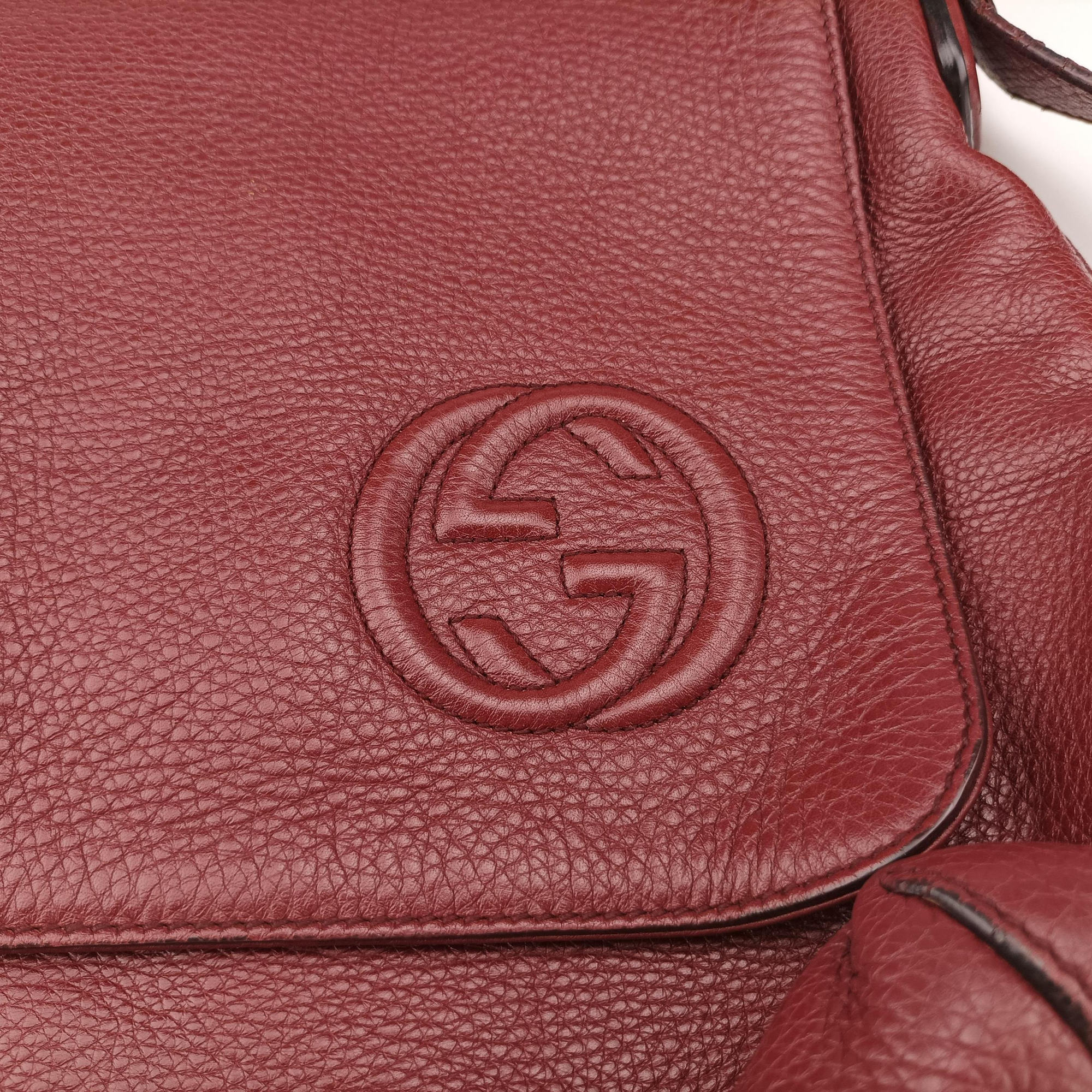 Interlocking G Logo Soho Messenger Burgundy Leather 322056 A014619425インターロッキングG ソーホー メッセンジャー ワインレッド レザー 322056 A014619425