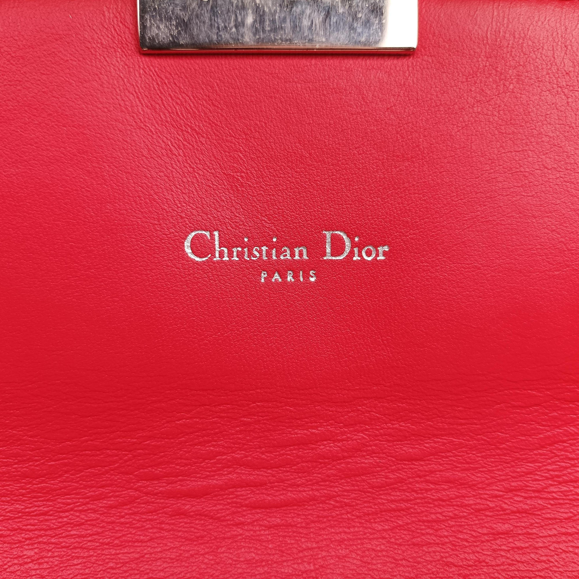 Miss Dior CANNAGE New Lock Rose lambskin 12-MA-1123ミス ディオール カナージュ ニューロック ローズ レッド ラムスキン 12-MA-1123