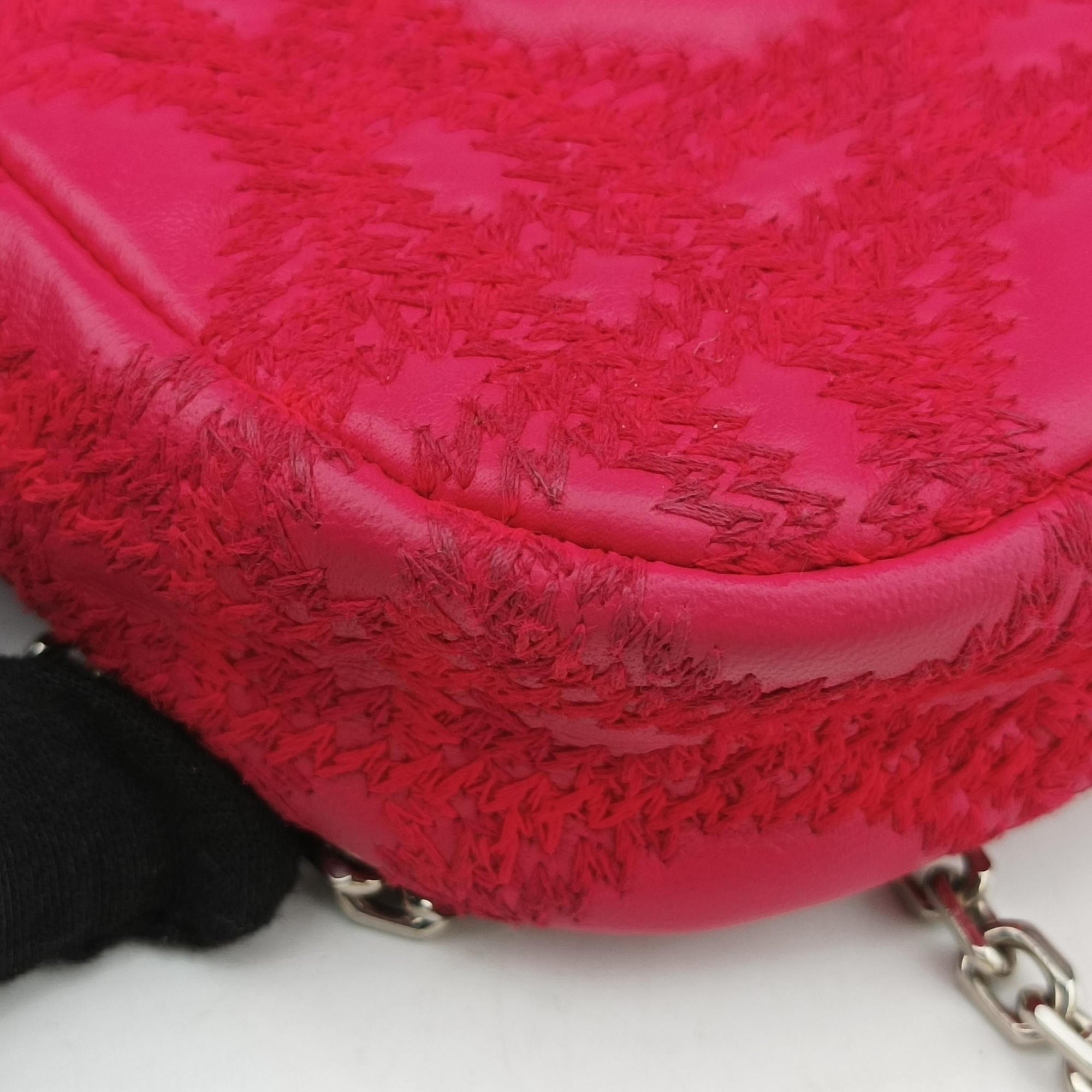 Miss Dior CANNAGE New Lock Rose lambskin 12-MA-1123ミス ディオール カナージュ ニューロック ローズ レッド ラムスキン 12-MA-1123