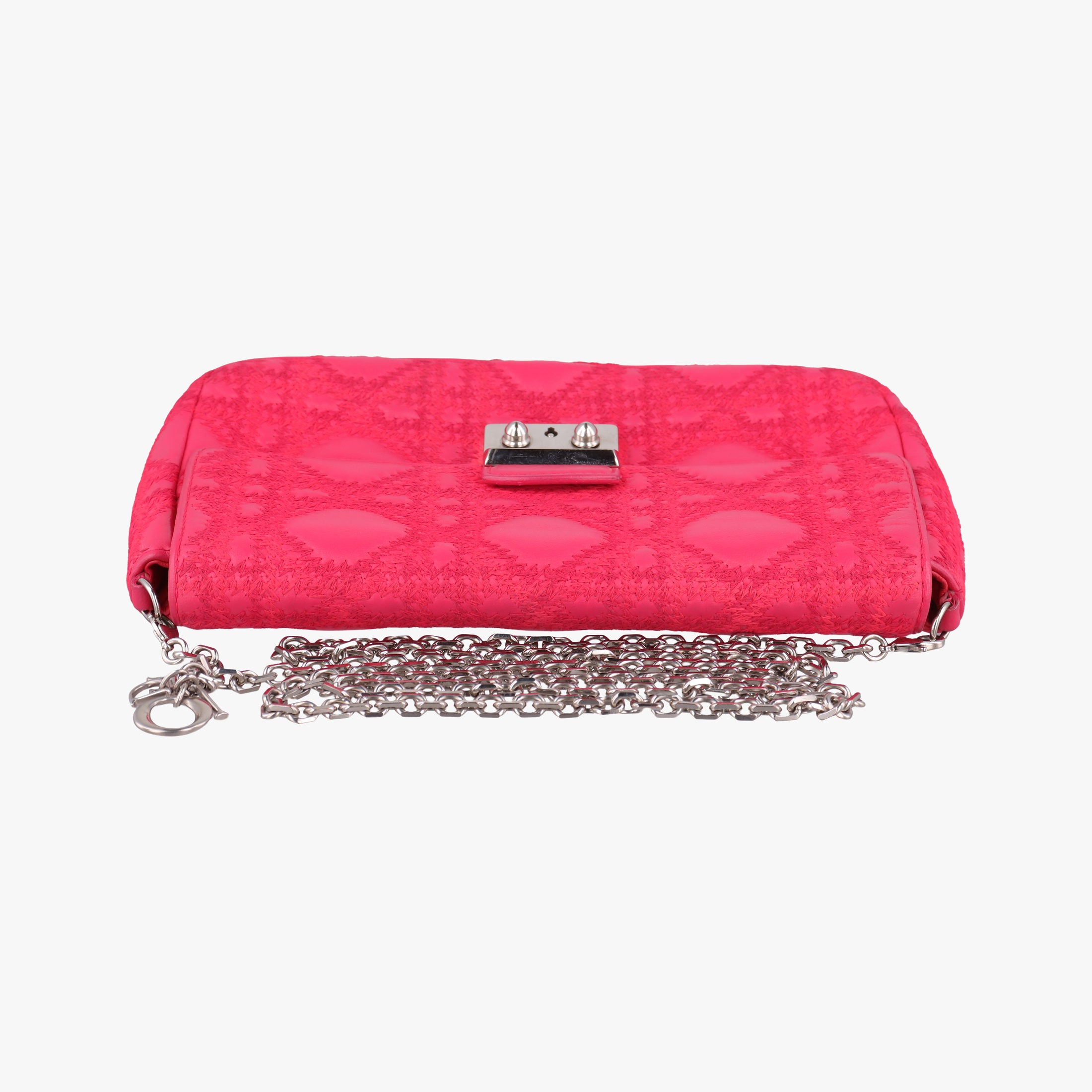 Miss Dior CANNAGE New Lock Rose lambskin 12-MA-1123ミス ディオール カナージュ ニューロック ローズ レッド ラムスキン 12-MA-1123