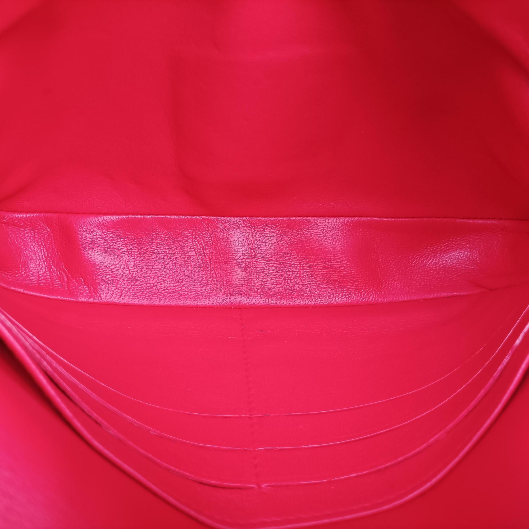 Miss Dior CANNAGE New Lock Rose lambskin 12-MA-1123ミス ディオール カナージュ ニューロック ローズ レッド ラムスキン 12-MA-1123