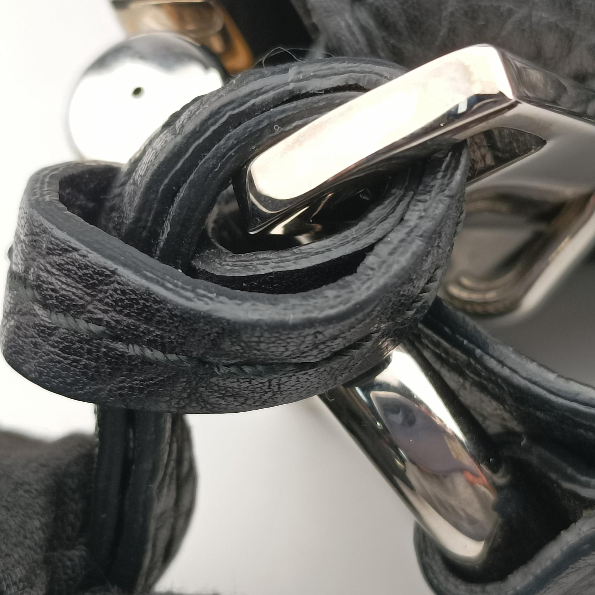 Bamboo Bar Hobo Black Leather 257090 I7596458バンブーバーホーボー ブラック レザー 257090 I7596458