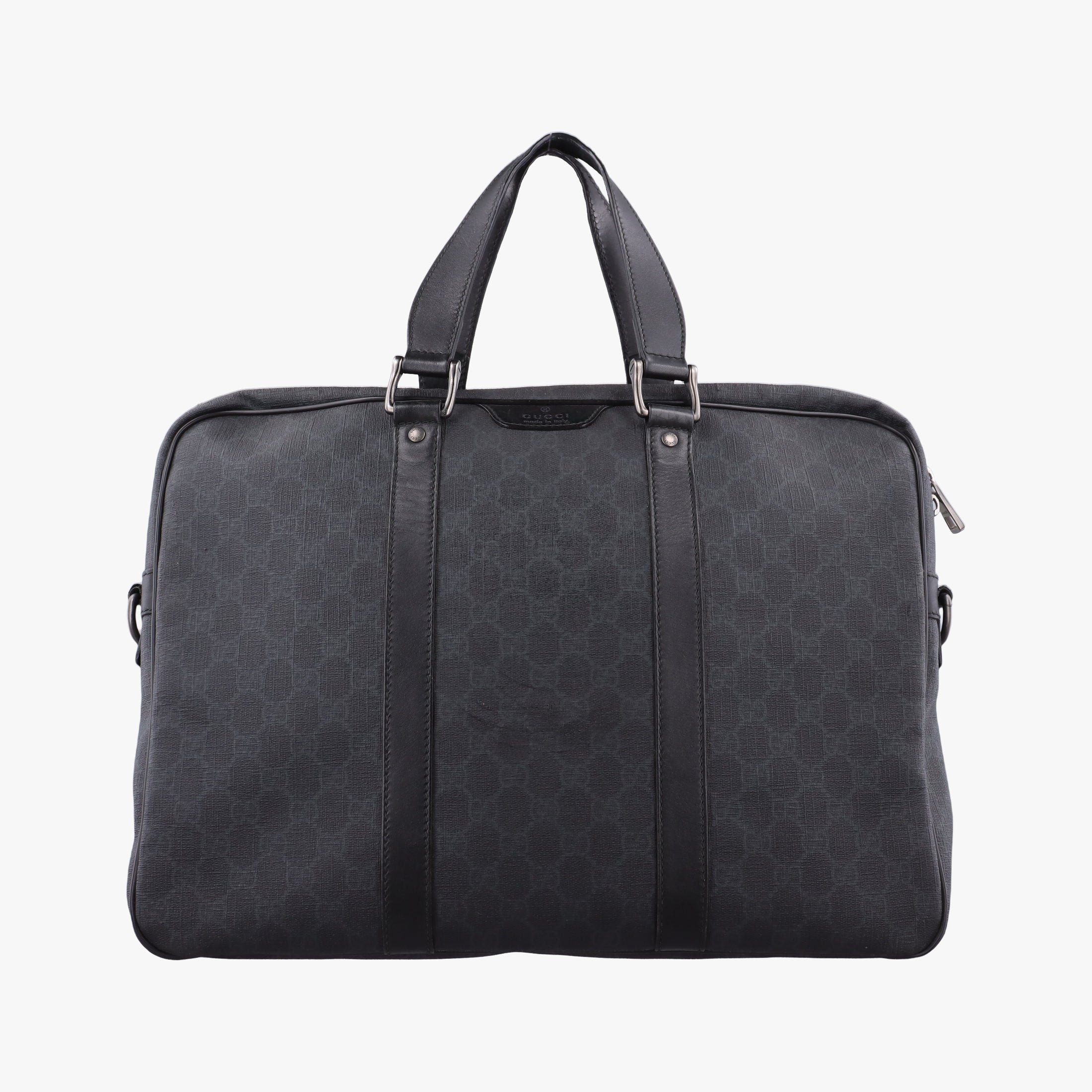 GG Plus GG Supreme Black PVC coated canvas x Leather 337081 Lot number unknownGGプラス GGスプリーム ブラック PVCコーティングキャンバス x レザー 337081 製番不明