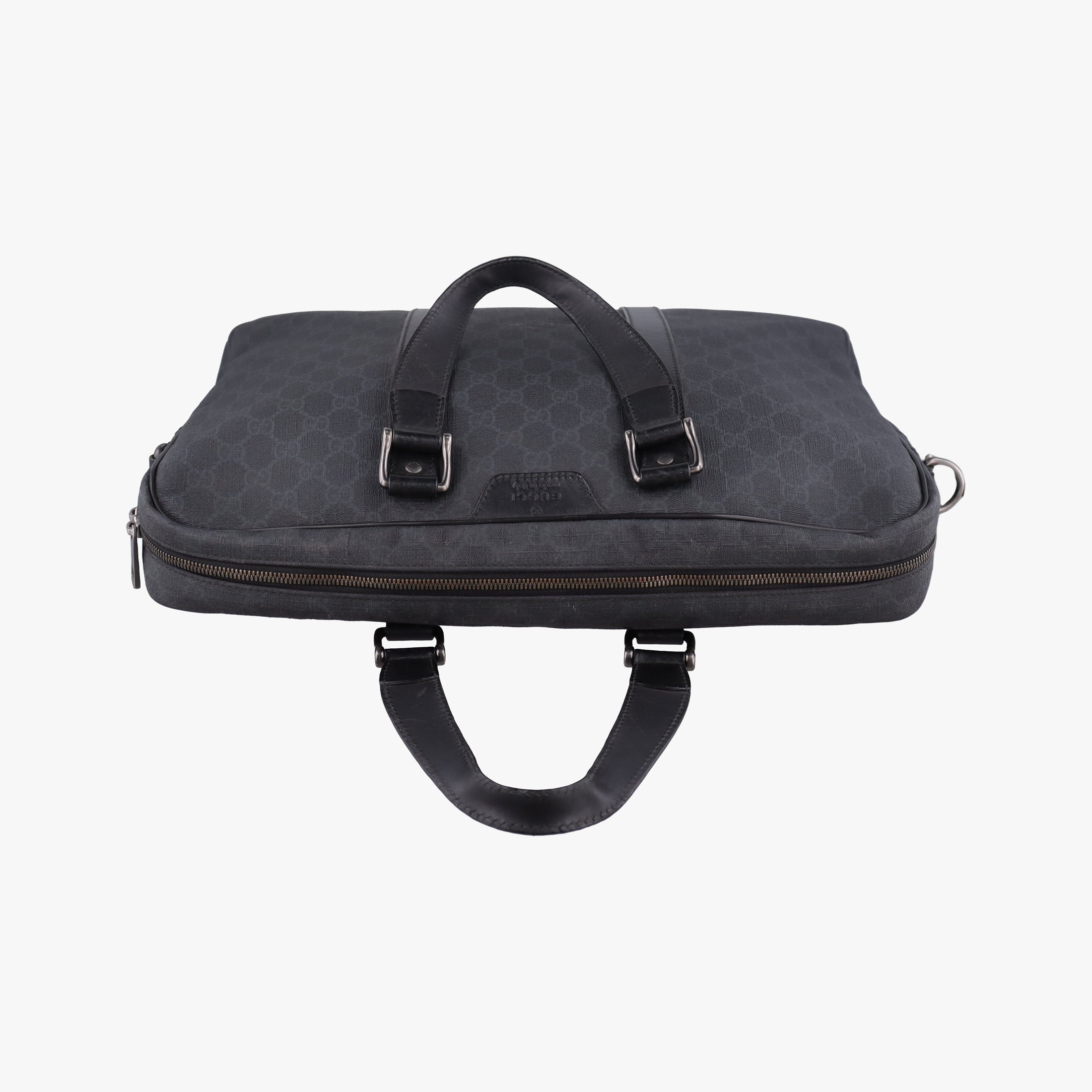 GG Plus GG Supreme Black PVC coated canvas x Leather 337081 Lot number unknownGGプラス GGスプリーム ブラック PVCコーティングキャンバス x レザー 337081 製番不明