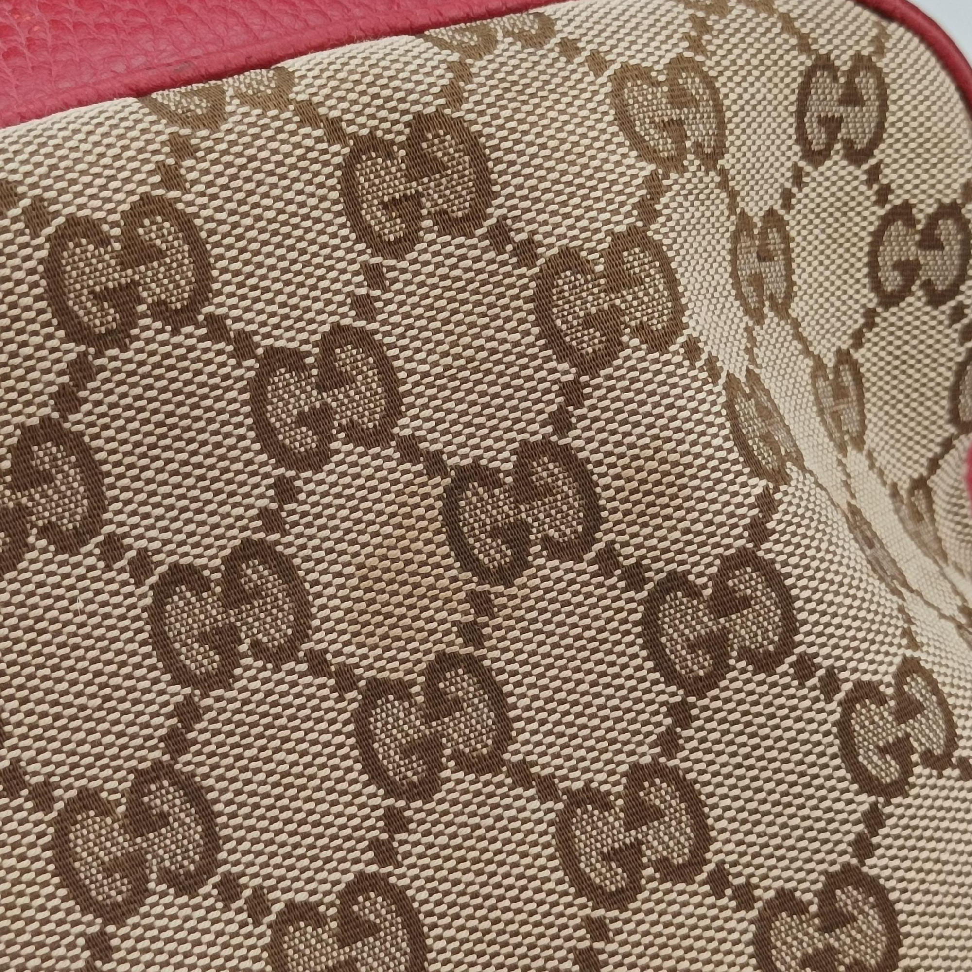 Bree Microguccissima khaki×red canvas×leather 449413 G026324009ブリー マイクログッチシマ カーキ×レッド キャンバス×レザー 449413 G026324009