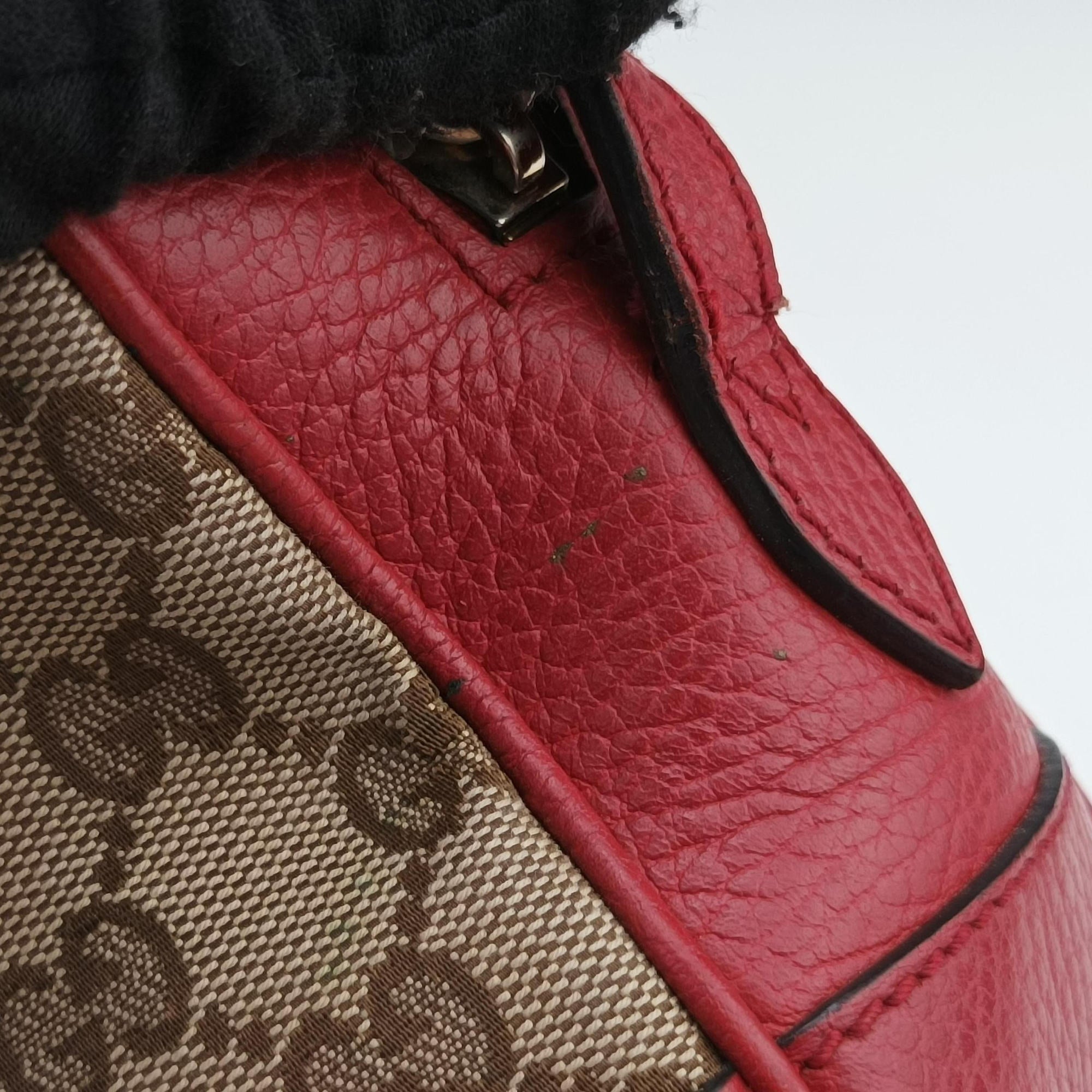 Bree Microguccissima khaki×red canvas×leather 449413 G026324009ブリー マイクログッチシマ カーキ×レッド キャンバス×レザー 449413 G026324009