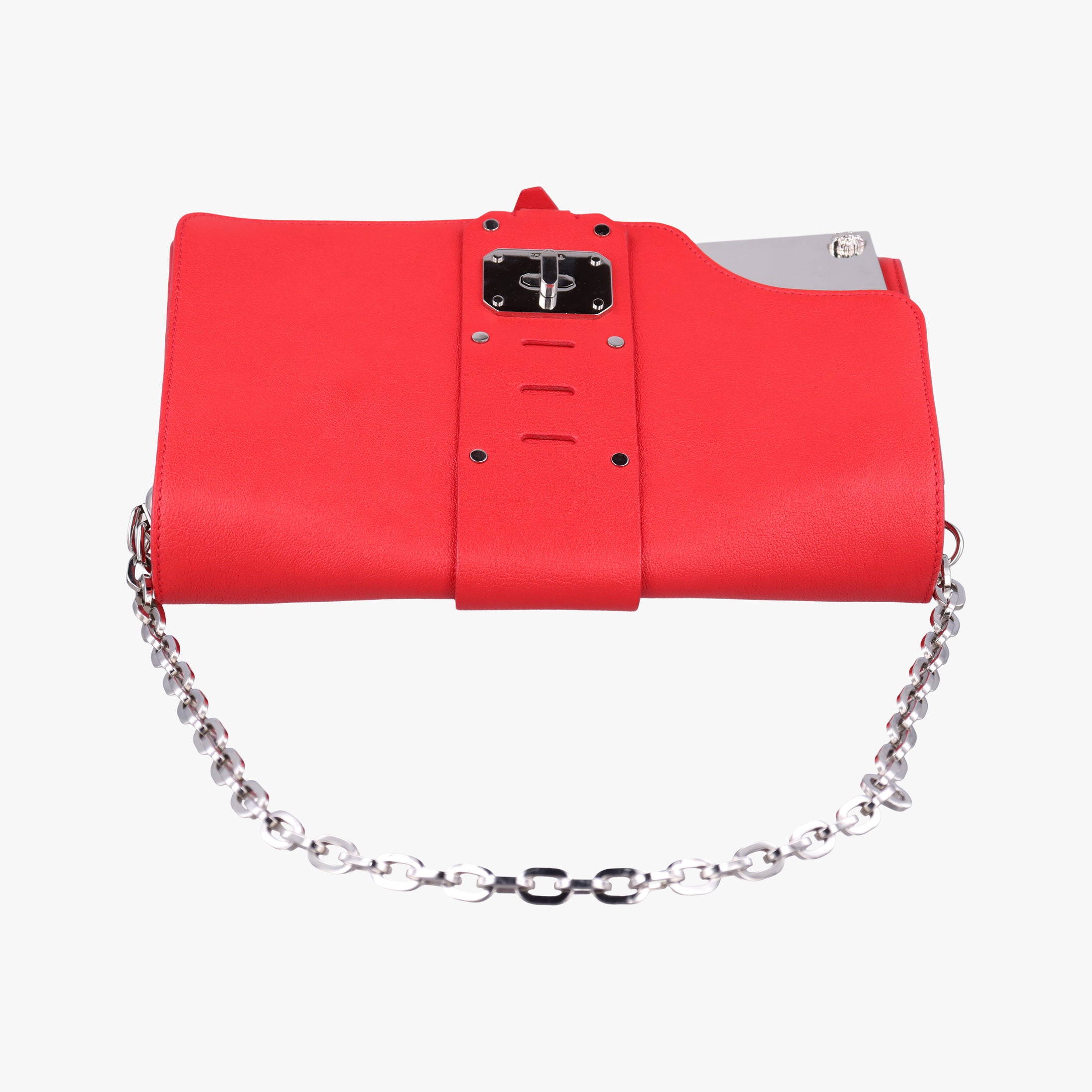 Versace Borsa Stardvst Red leather CLG 520161327815ヴェルサーチ ボルサ スタードヴェスト レッド レザー CLG 520161327815