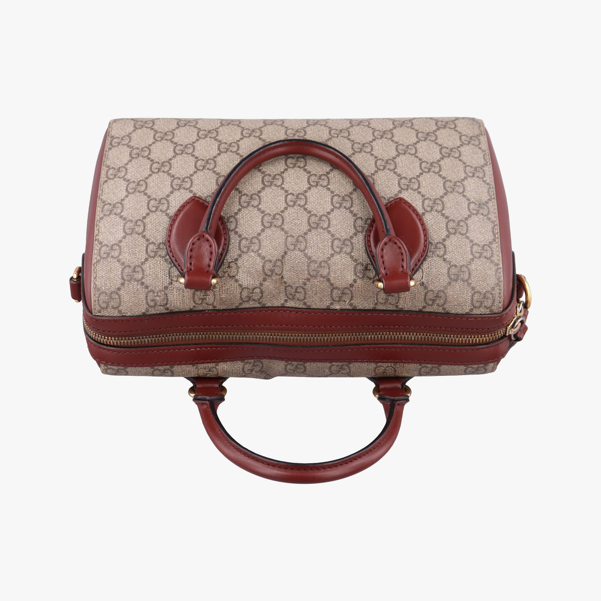 Pre-owned Gucci GG SUPREME beige×brown PVC coated canvas×Leather 409529 handbag | stylenewstar