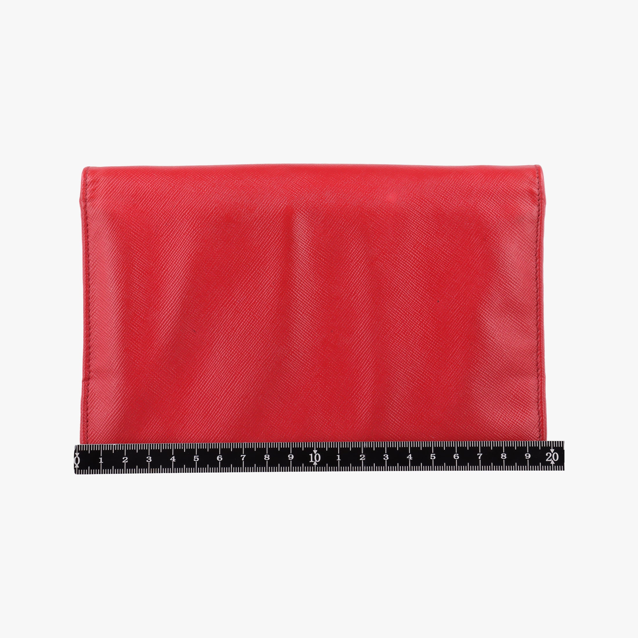 Metal Wallet on Chain Cornflower Clutch Red Saffiano Leather 1MT290 107メタル ウォレット オン チェーン コーンフラワー クラッチ レッド サフィアーノレザー 1MT290 107
