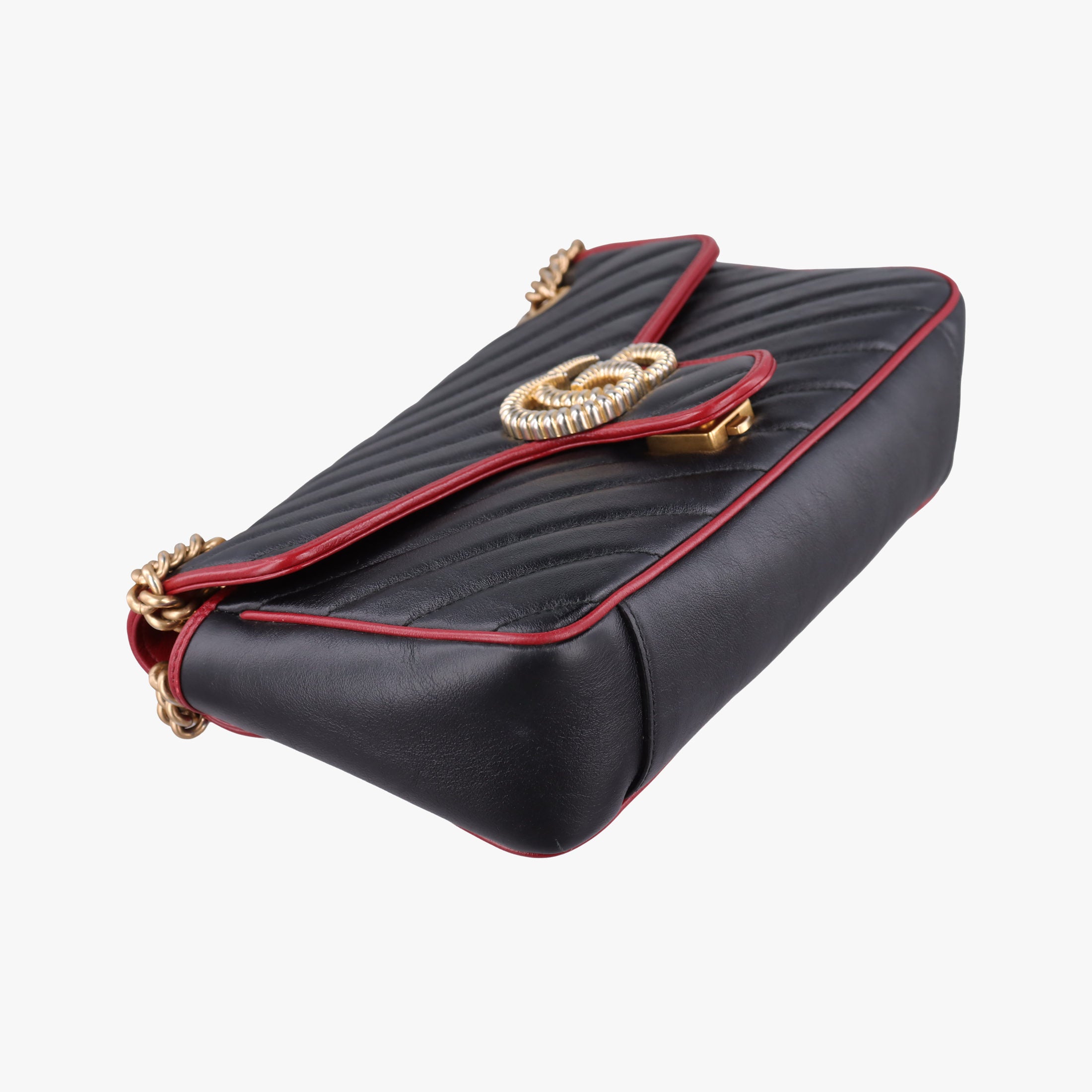 GG Marmont Black×red Leather 443497 F029280935GGマーモント ブラック×レッド レザー 443497 F029280935