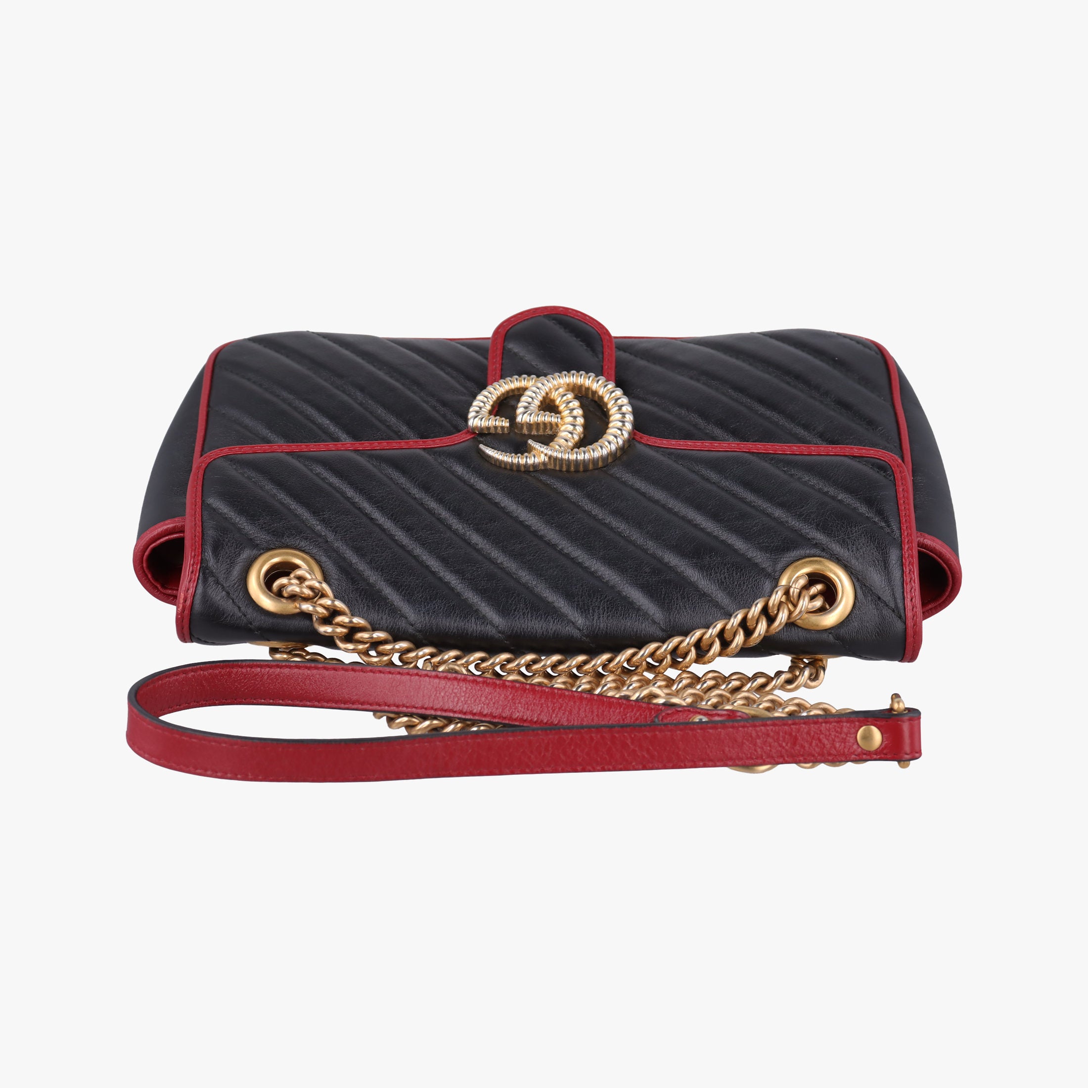 GG Marmont Black×red Leather 443497 F029280935GGマーモント ブラック×レッド レザー 443497 F029280935