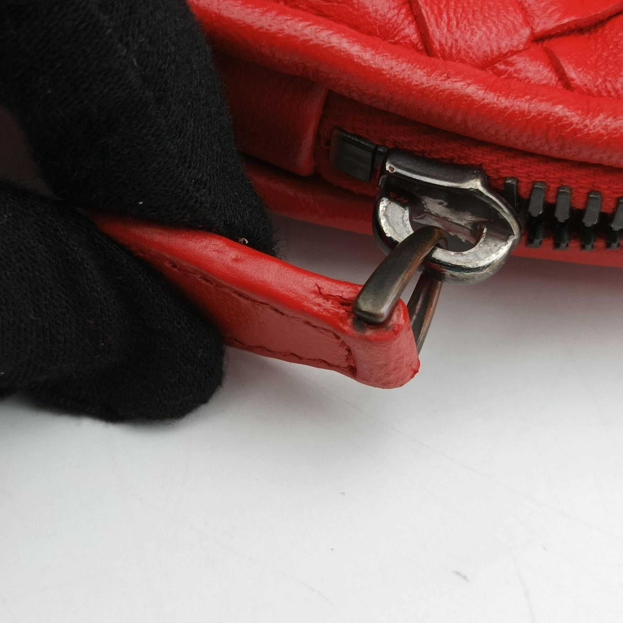 NODINI Intrecciato Red lambskin B04969277Tノディーニ イントレチャート レッド ラムスキン B04969277T