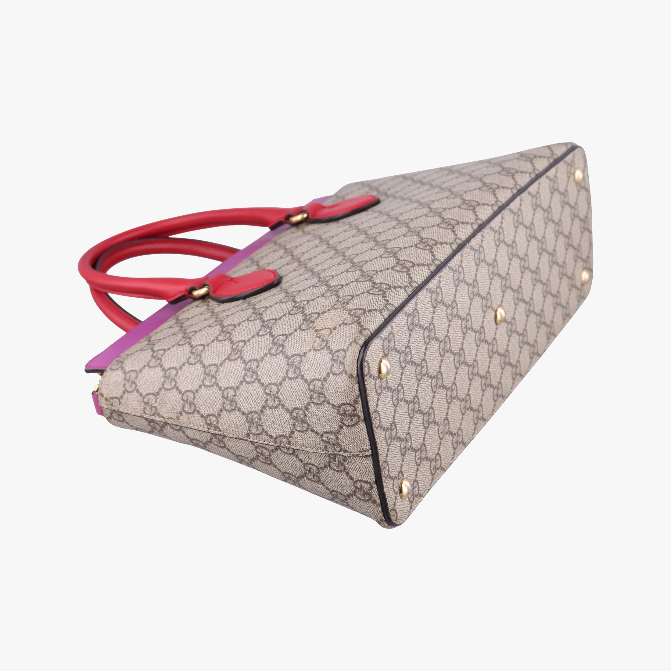 GG SUPREME Beige×Pink×Red PVC coated canvas×Leather 409534 G019548322GGスプリーム ベージュ×ピンク×レッド PVCコーティングキャンバス×レザー 409534 G019548322