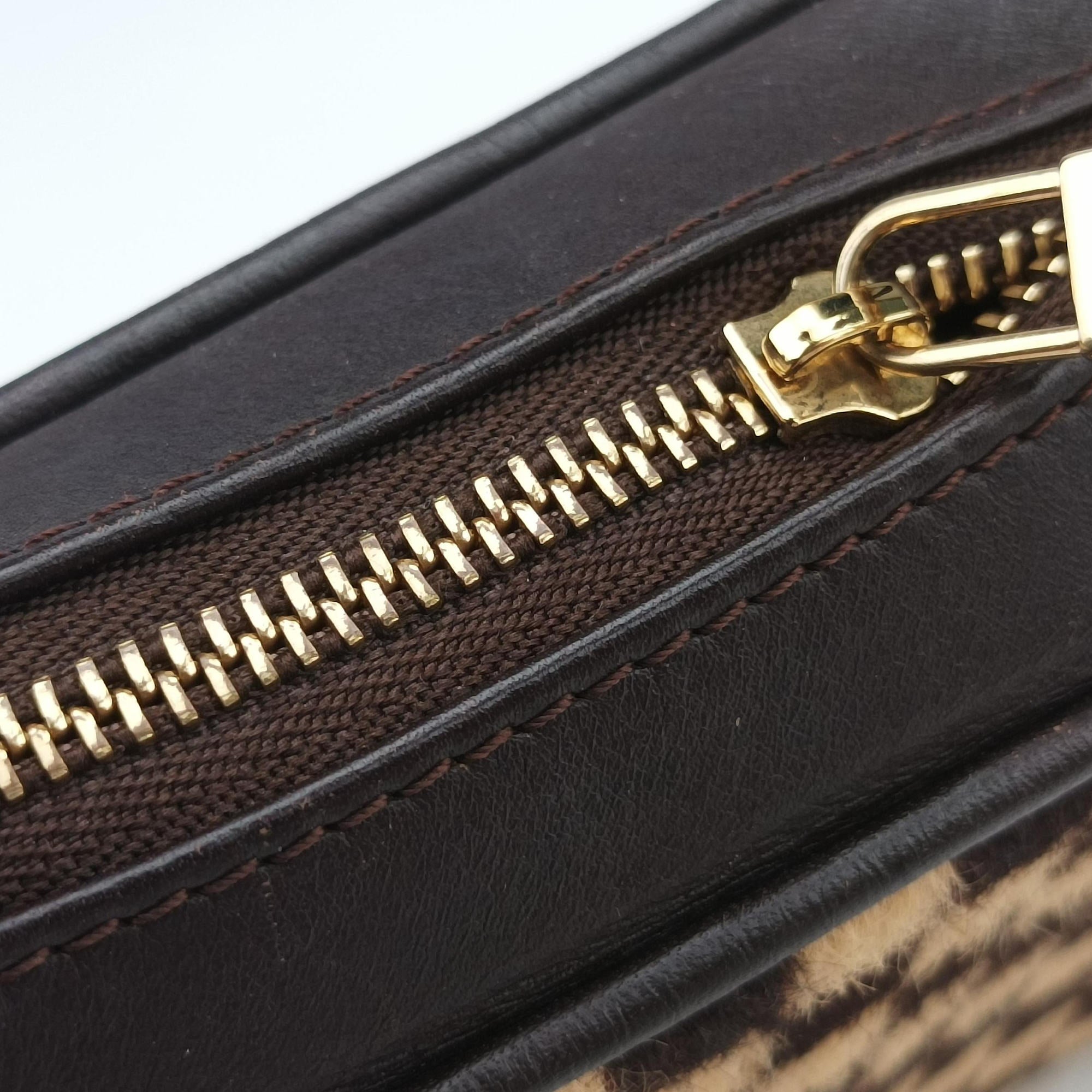 Damier Sauvage Brown×Beige Ponyhair M92132 CE0061ダミエソバージュ ブラウン×ベージュ ハラコ M92132 CE0061