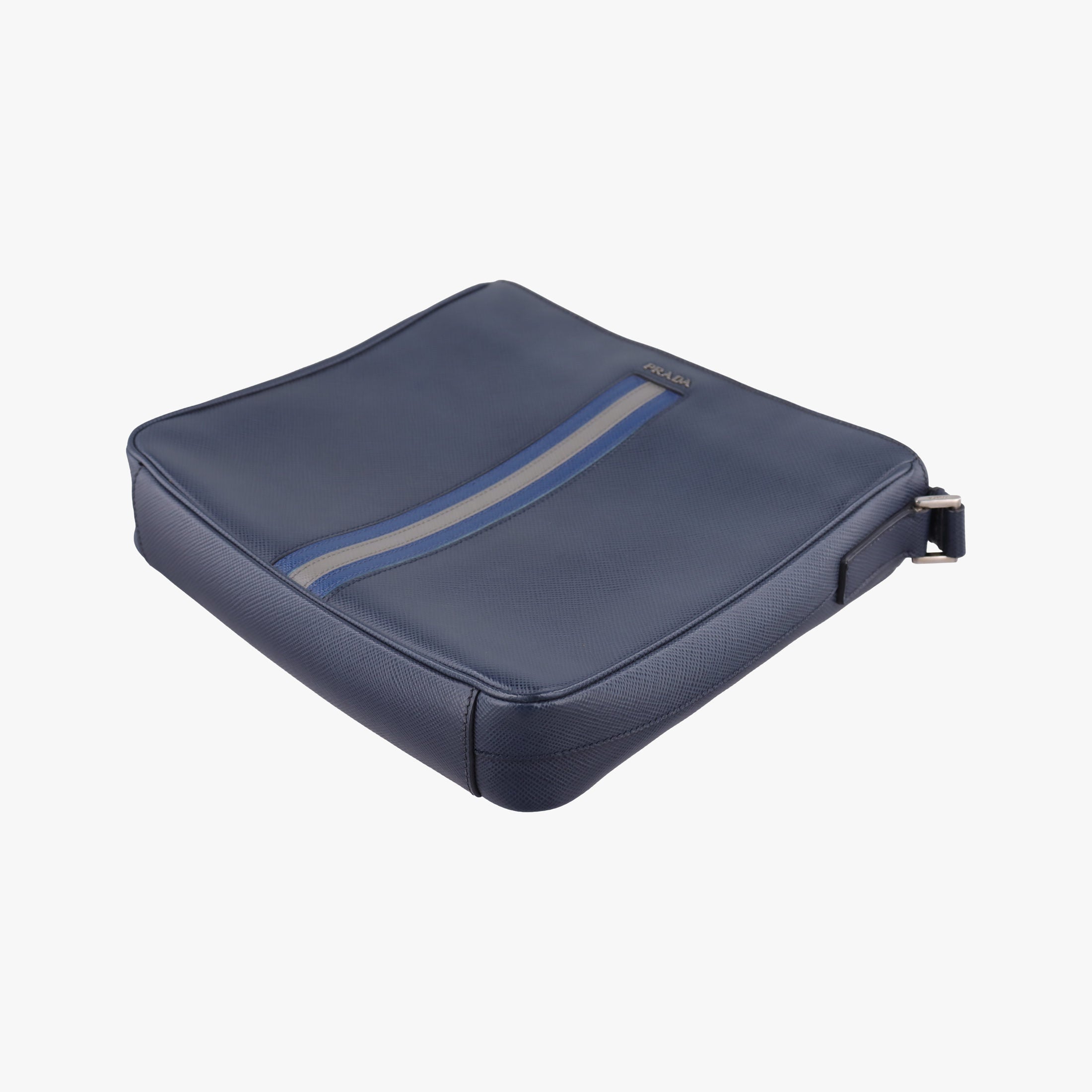 Stripe Navy × Blue × Gray Saffiano Leather 180/Dストライプ ネイビー × ブルー × グレー サフィアーノレザー 180/D