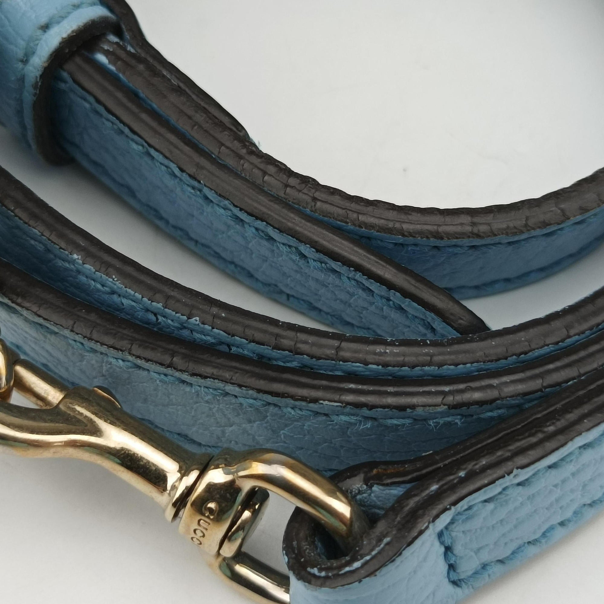 Interlocking G charm Dome Blue Leather 449661 Lot number unknownインターロッキングG チャーム ドーム ブルー レザー 449661 製番不明