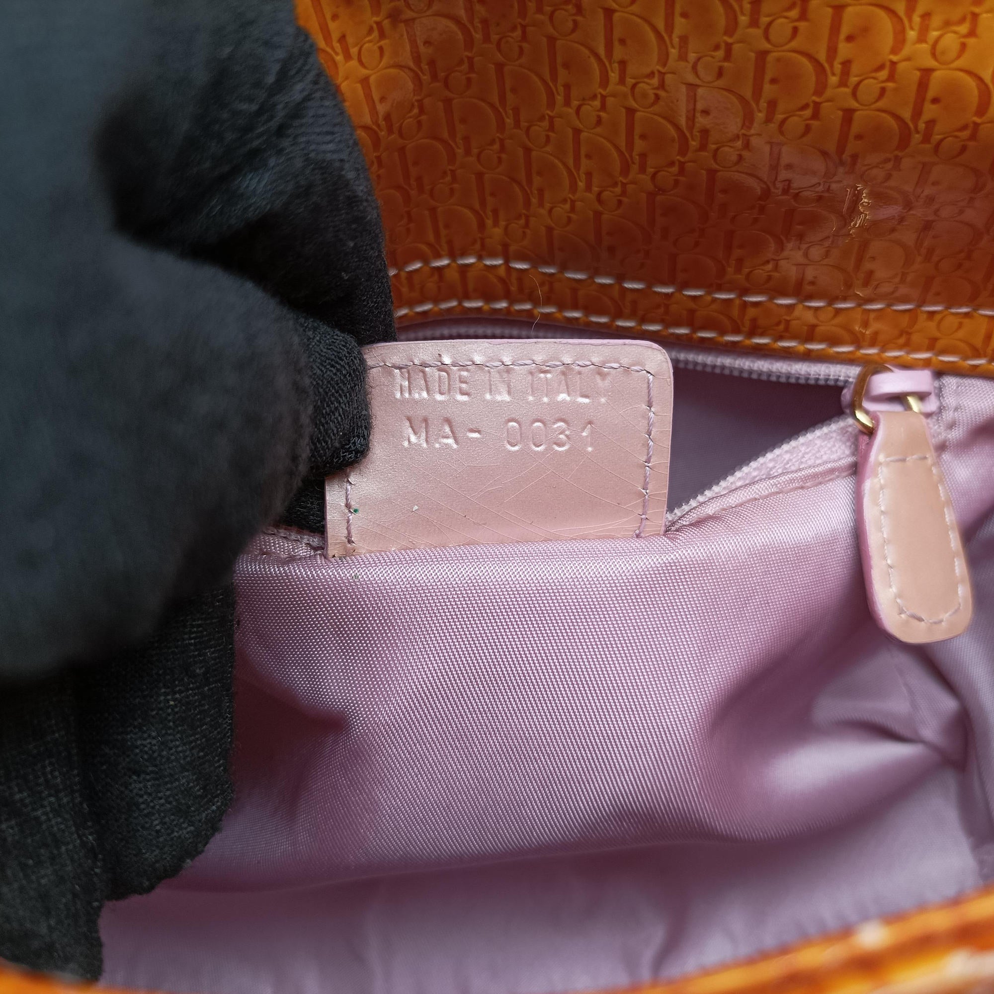 Lady Dior Mini Bag Yellow patent MA-0031レディディオールミニバッグ イエロー パテント MA-0031