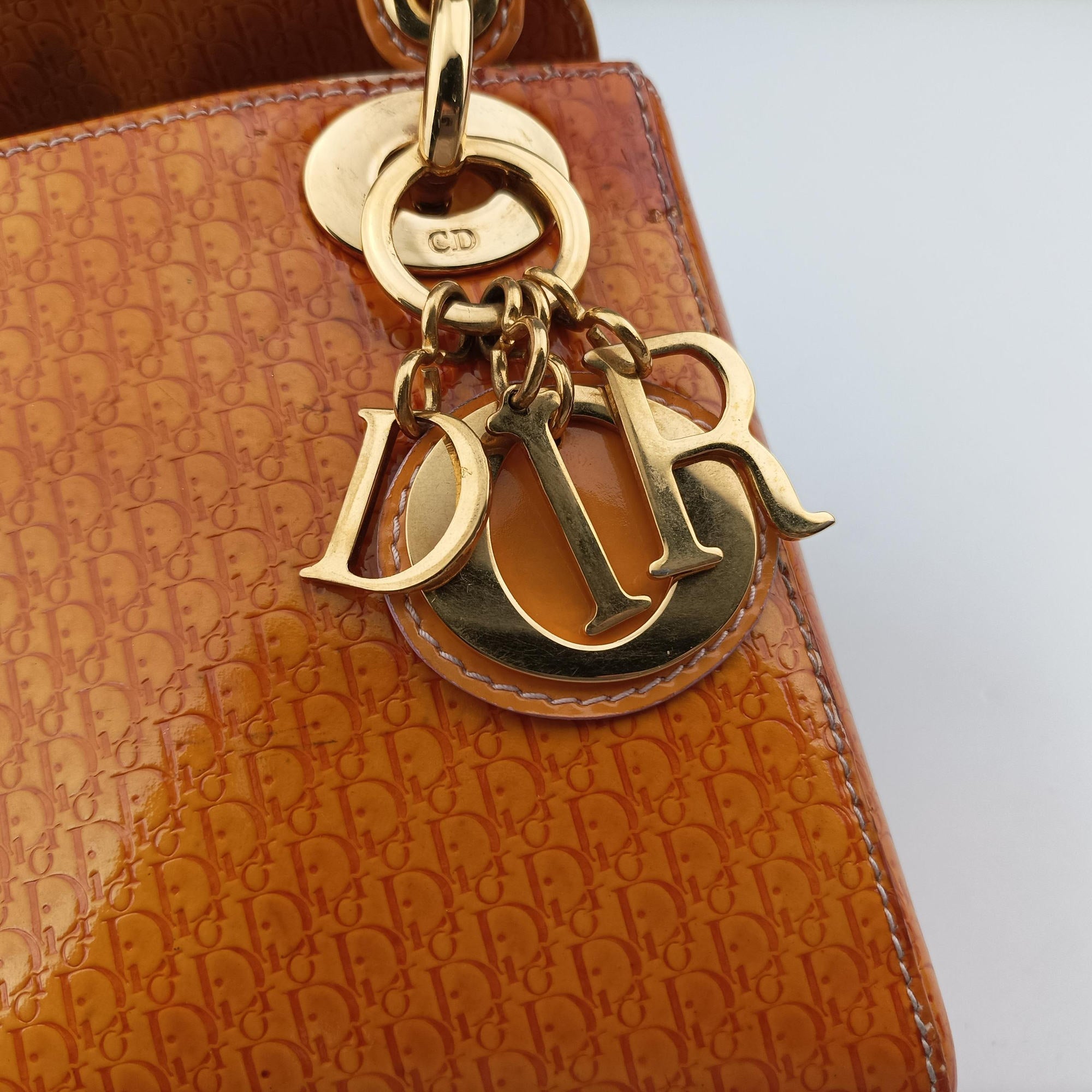 Lady Dior Mini Bag Yellow patent MA-0031レディディオールミニバッグ イエロー パテント MA-0031