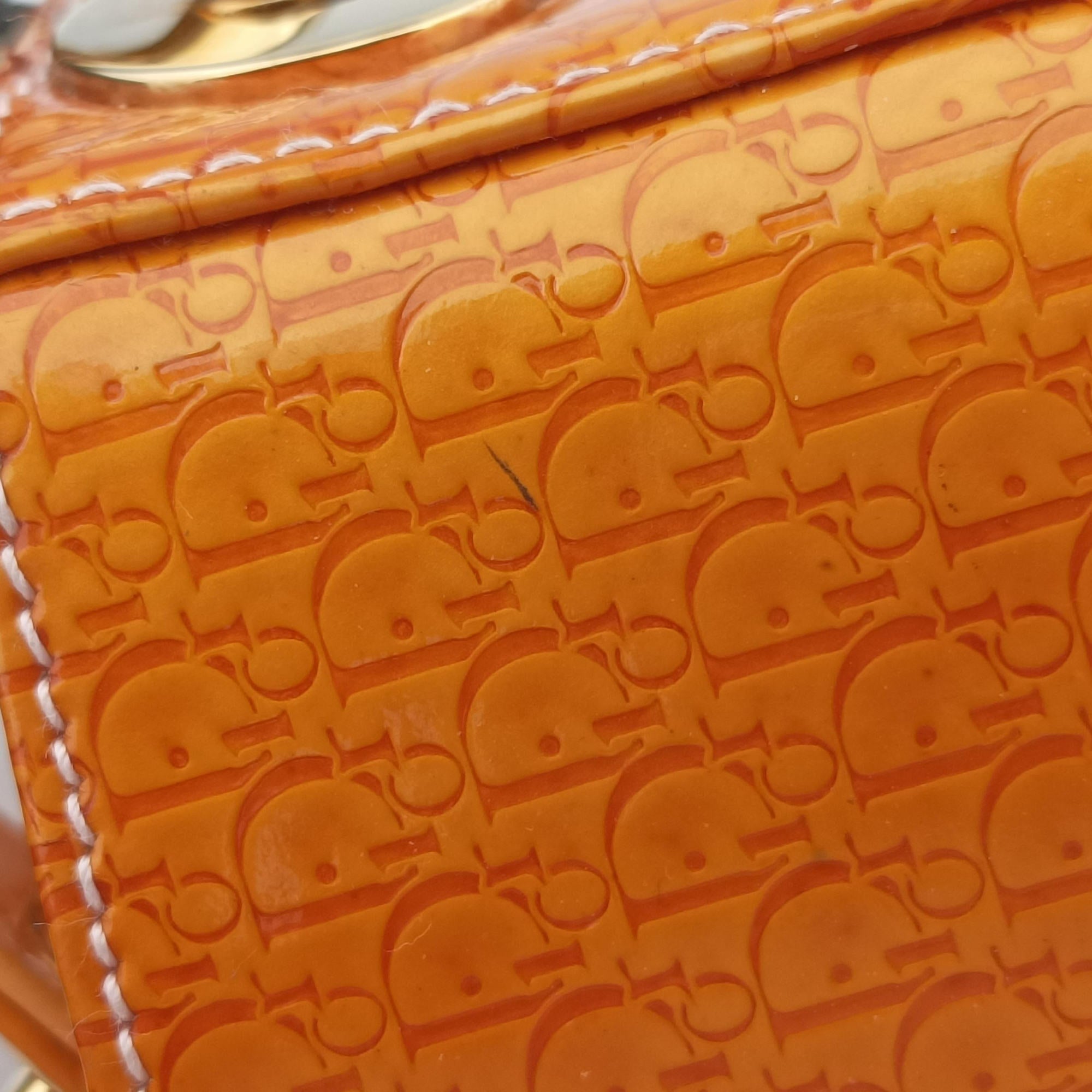 Lady Dior Mini Bag Yellow patent MA-0031レディディオールミニバッグ イエロー パテント MA-0031