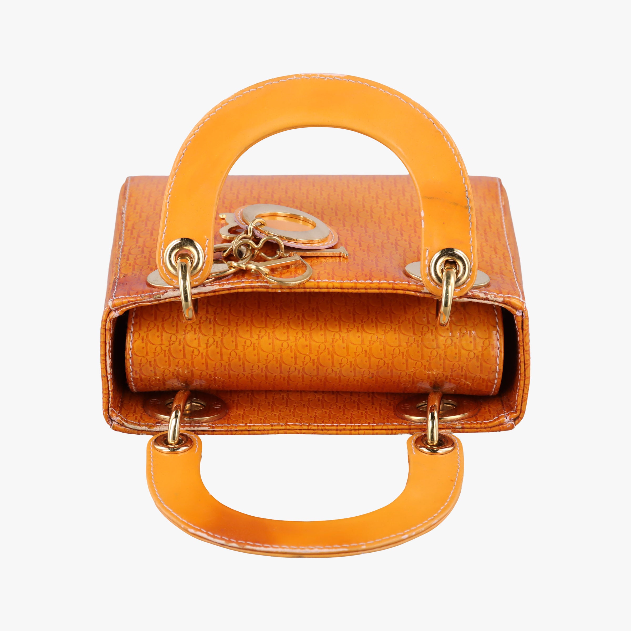 Lady Dior Mini Bag Yellow patent MA-0031レディディオールミニバッグ イエロー パテント MA-0031
