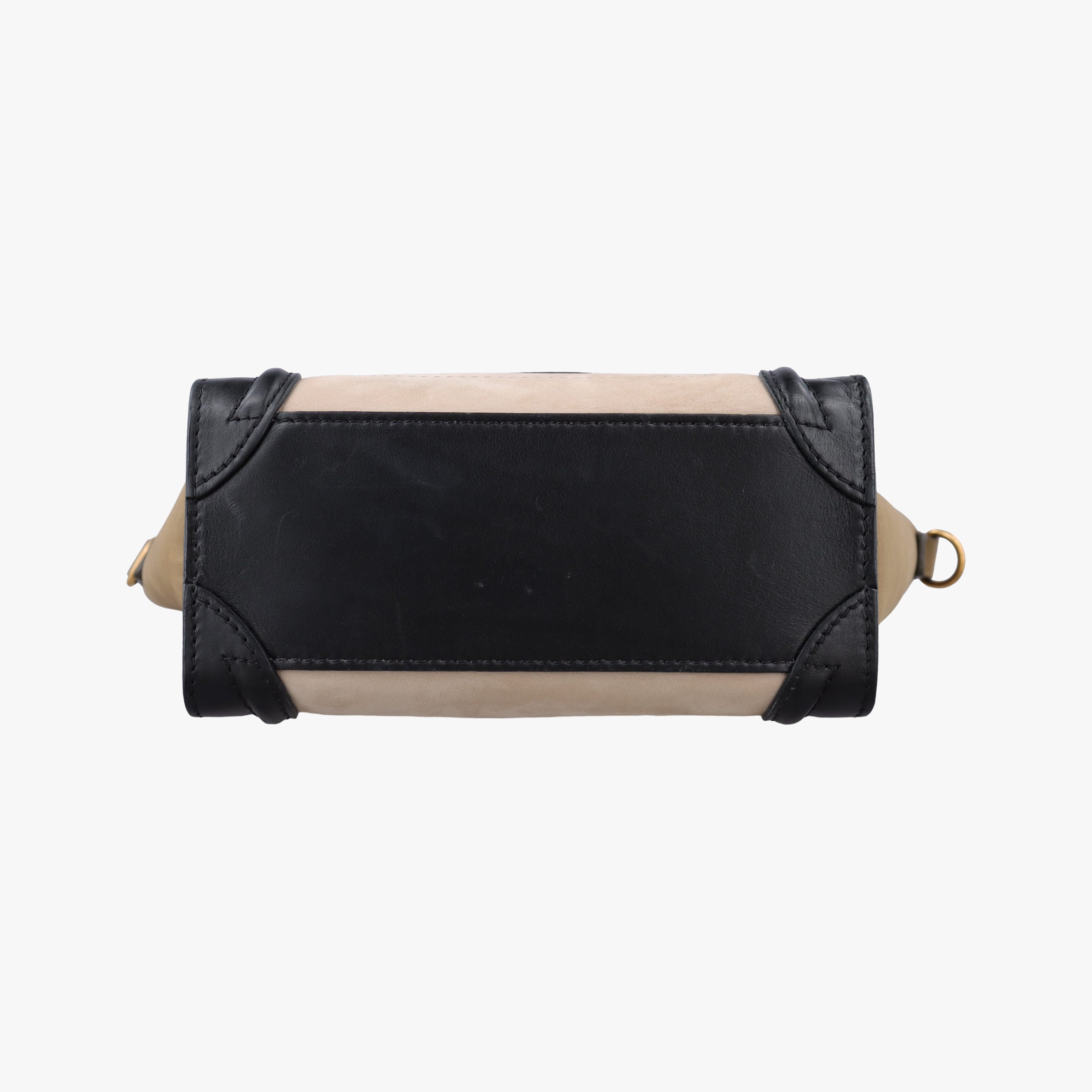 Luggage Mini Shopper Beige×Black×brown Suede × leather F-ZP-0142ラゲージミニショッパー ベージュ×ブラック×ブラウン スエード×レザー F-ZP-0142