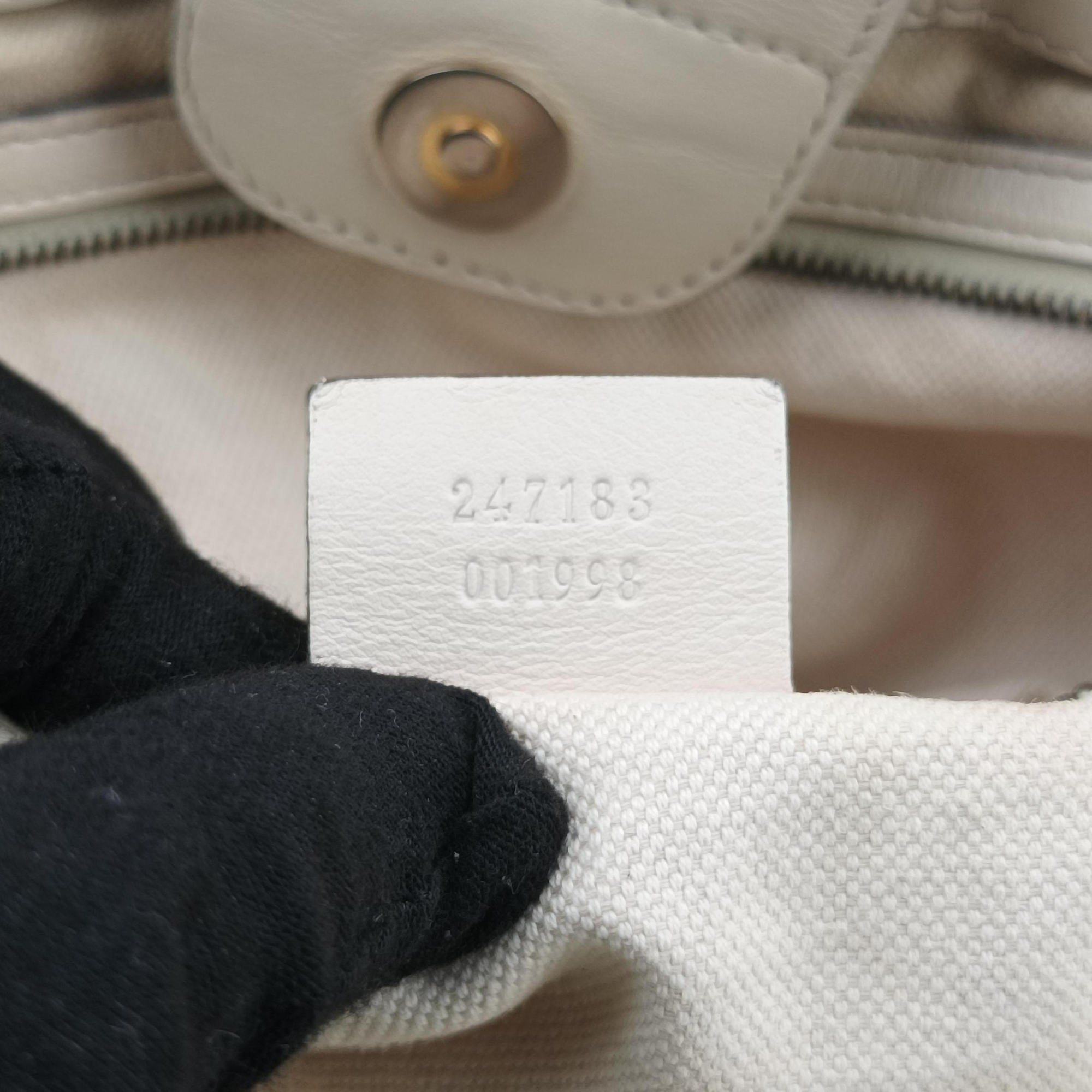 GG Running White×Brown canvas×leather 247183 G010855877GGランニング ホワイト×ブラウン キャンバス×レザー 247183 G010855877