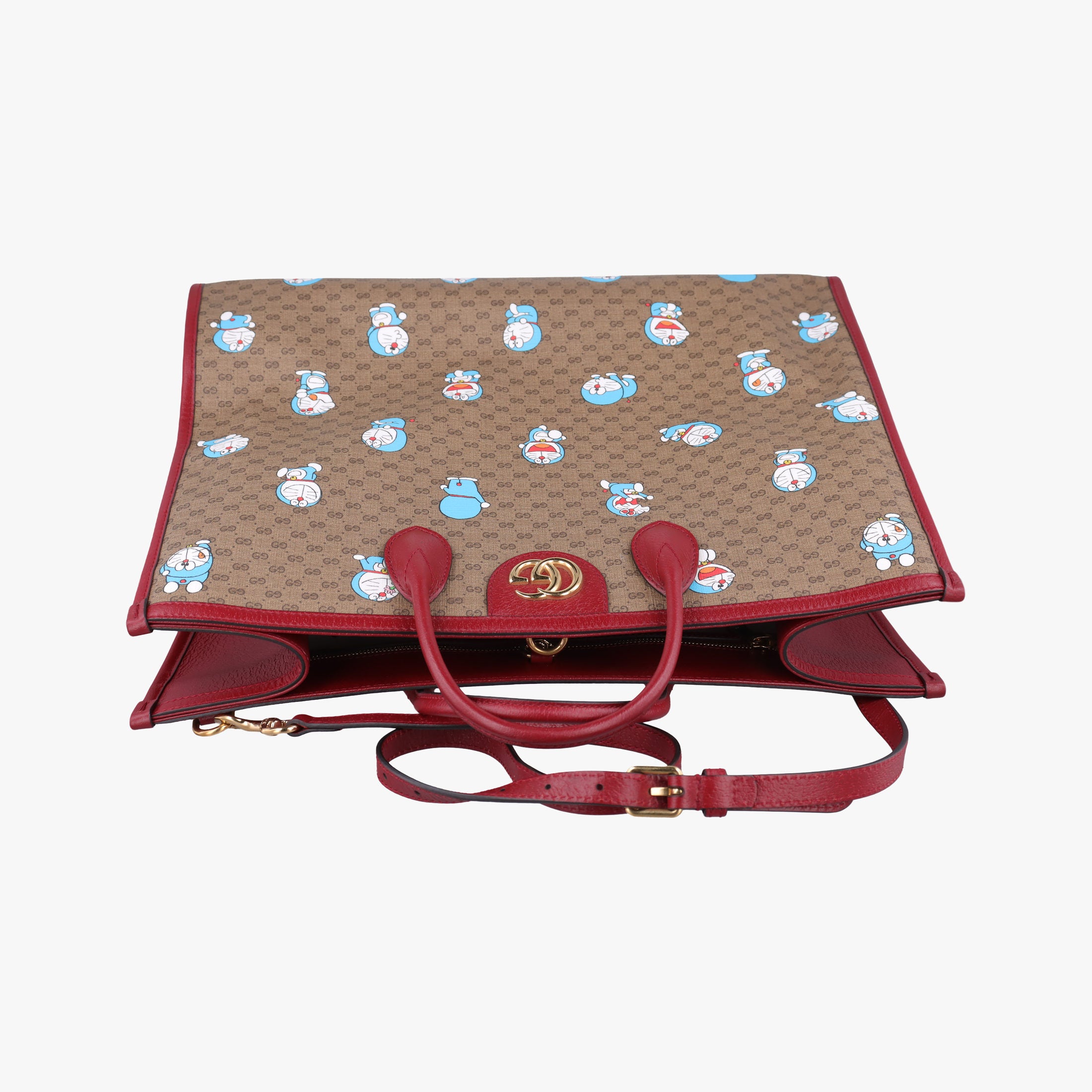 Fujiko-Pro Doraemon Micro GG Supreme Beige × Red × Multicolor PVC coated canvas×Leather 653952 B033864026フジコ プロ ドラえもん マイクロGGスプリーム ベージュ×レッド×マルチカラー PVCコーティングキャンバス×レザー 653952 B033864026