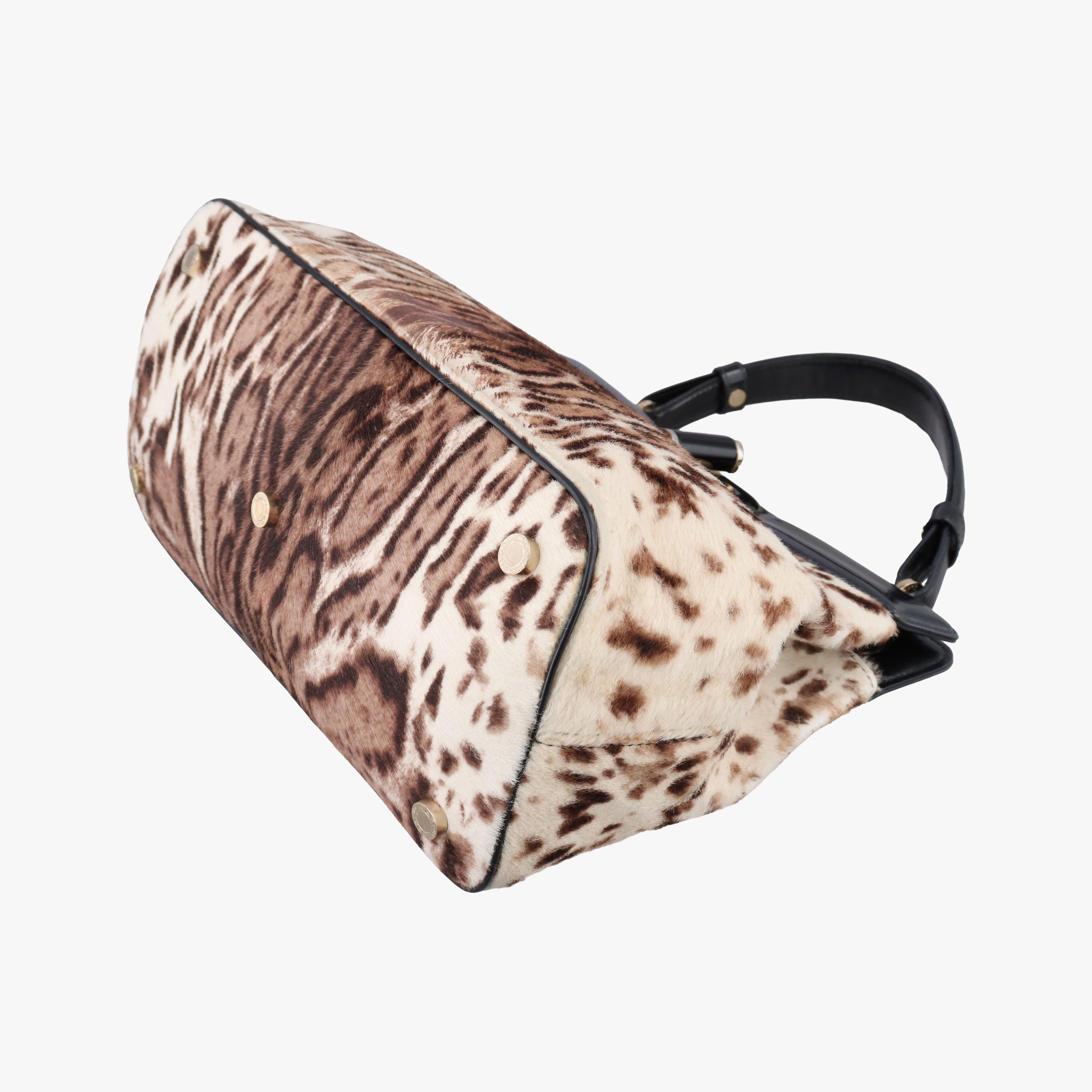 Leopard Print Brown Leather× Fur AX.G12.35146レオパード 豹柄 ブラウン レザー ×ファー AX.G12.35146