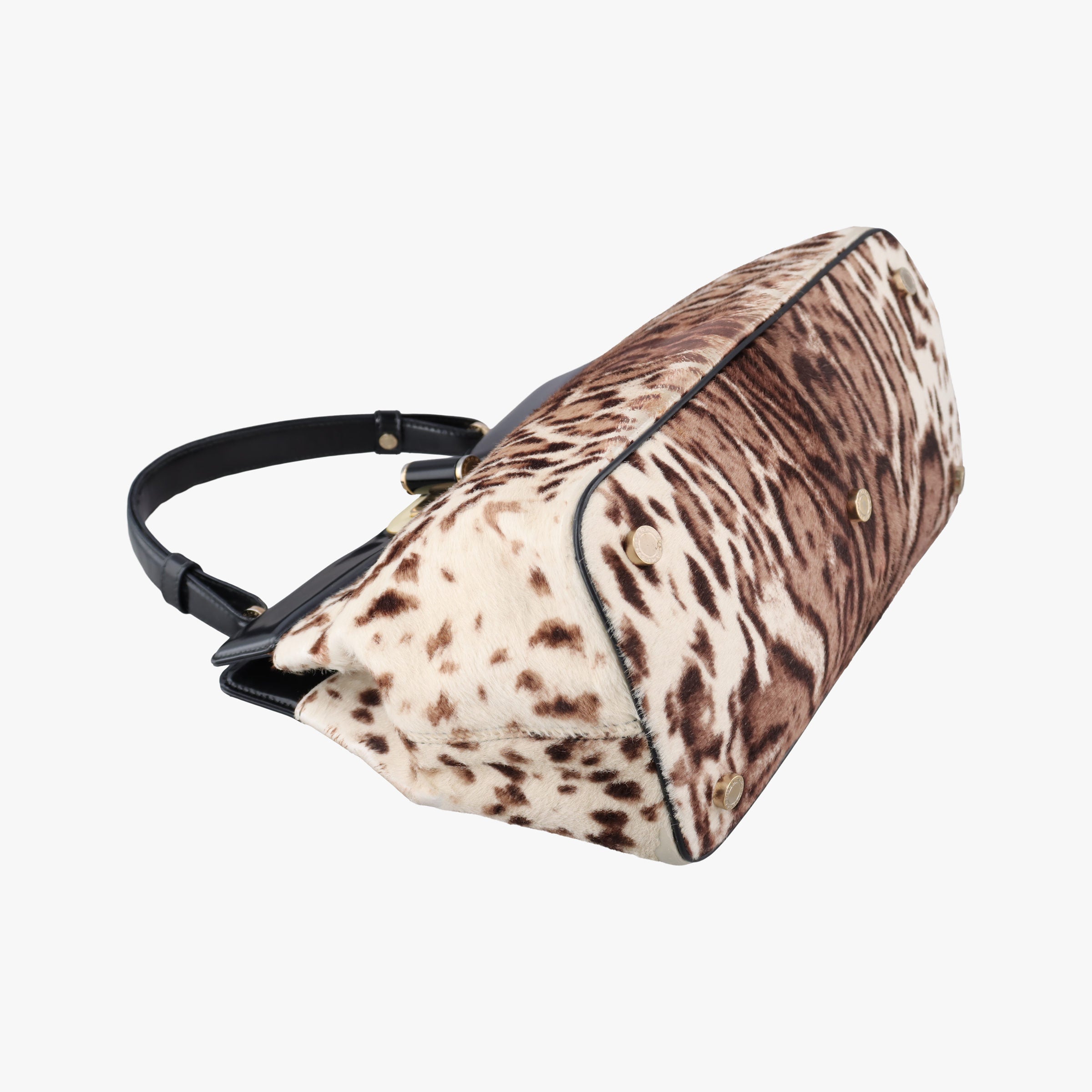 Leopard Print Brown Leather× Fur AX.G12.35146レオパード 豹柄 ブラウン レザー ×ファー AX.G12.35146