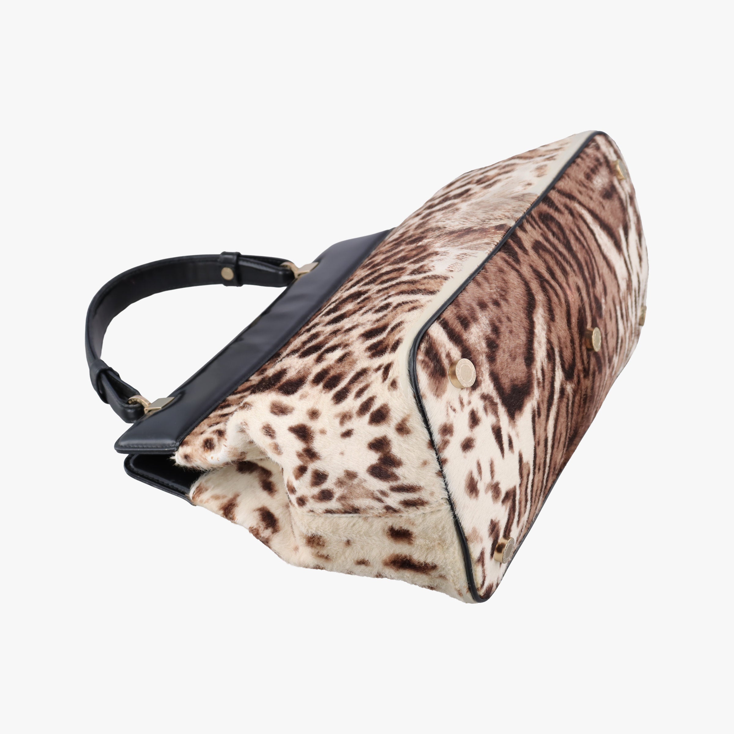 Leopard Print Brown Leather× Fur AX.G12.35146レオパード 豹柄 ブラウン レザー ×ファー AX.G12.35146