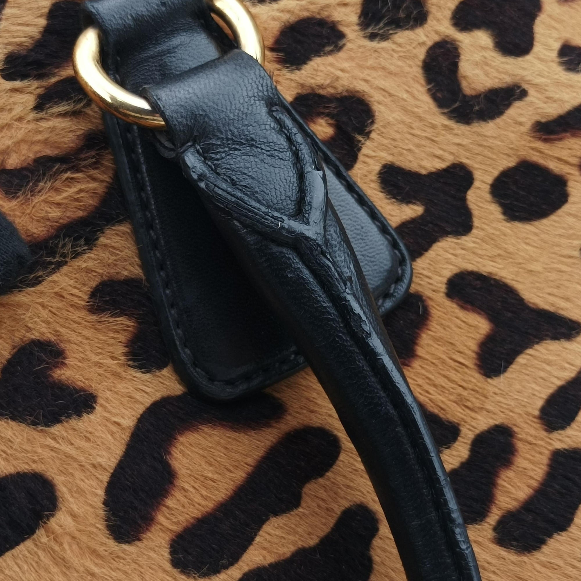 Leopard Print beige×Multicolour ponyhair×leather 7 1ヒョウ柄 ベージュ×マルチカラー ハラコ×レザー 7 1