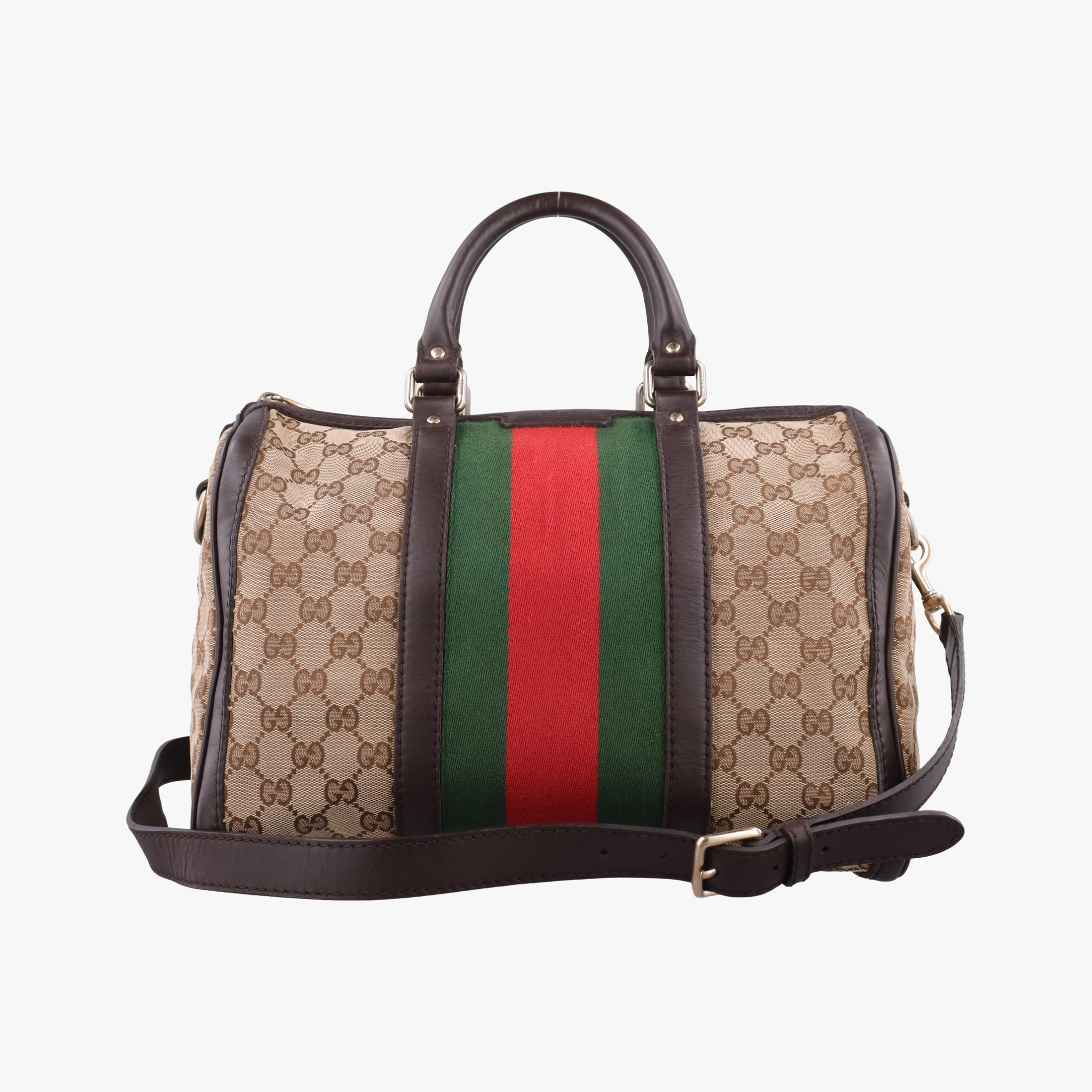Sherry Line Brown×Beige×Red×Green canvas×leather 247205 Lot number unknownシェリーライン ブラウン×ベージュ×レッド×グリーン キャンバス×レザー 247205 製番不明