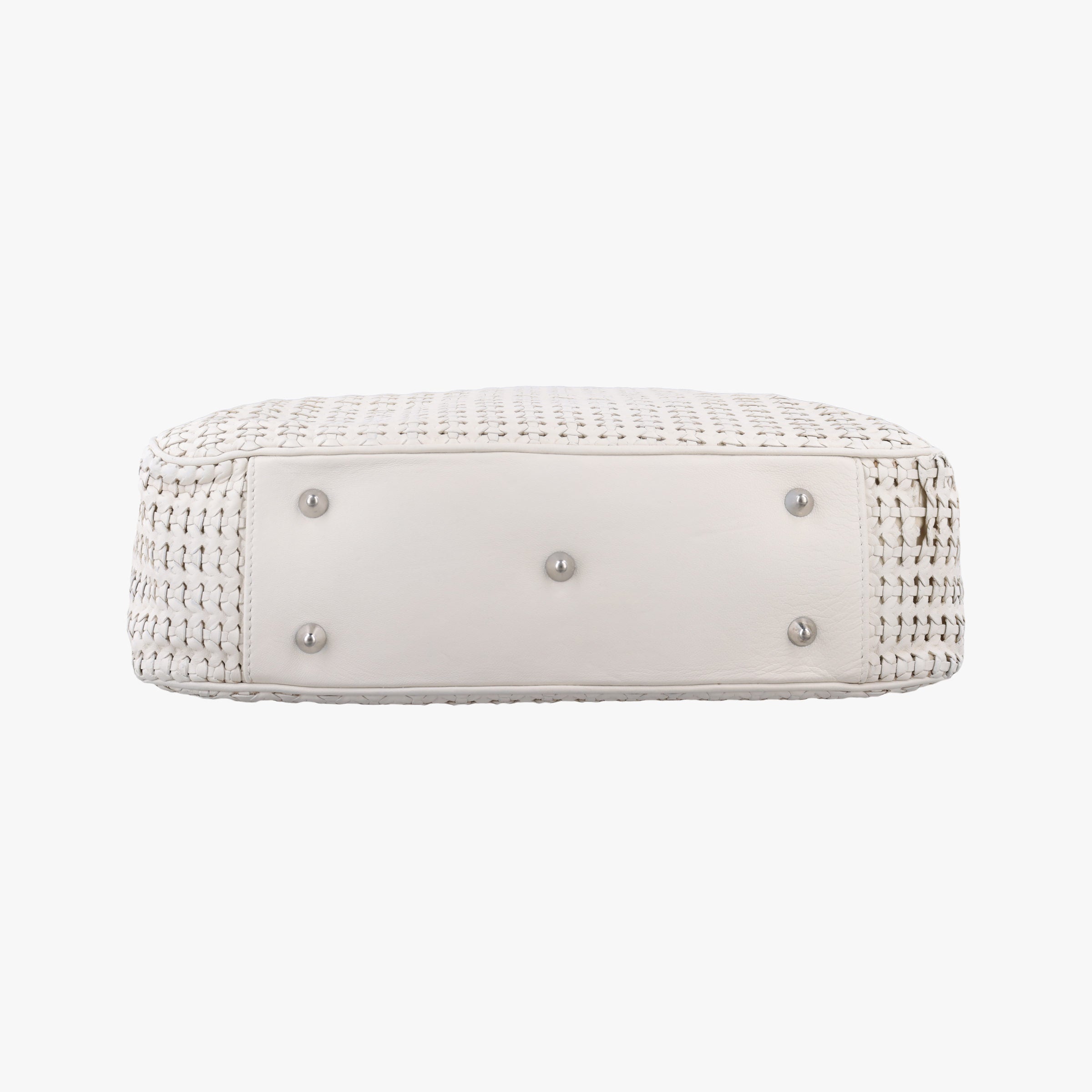 Soft Lady Dior Canage INTRECCIATO Tote White lambskin 01-RU-0048ソフト レディディオール カナージュ イントレチャート トート ホワイト ラムスキン 01-RU-0048