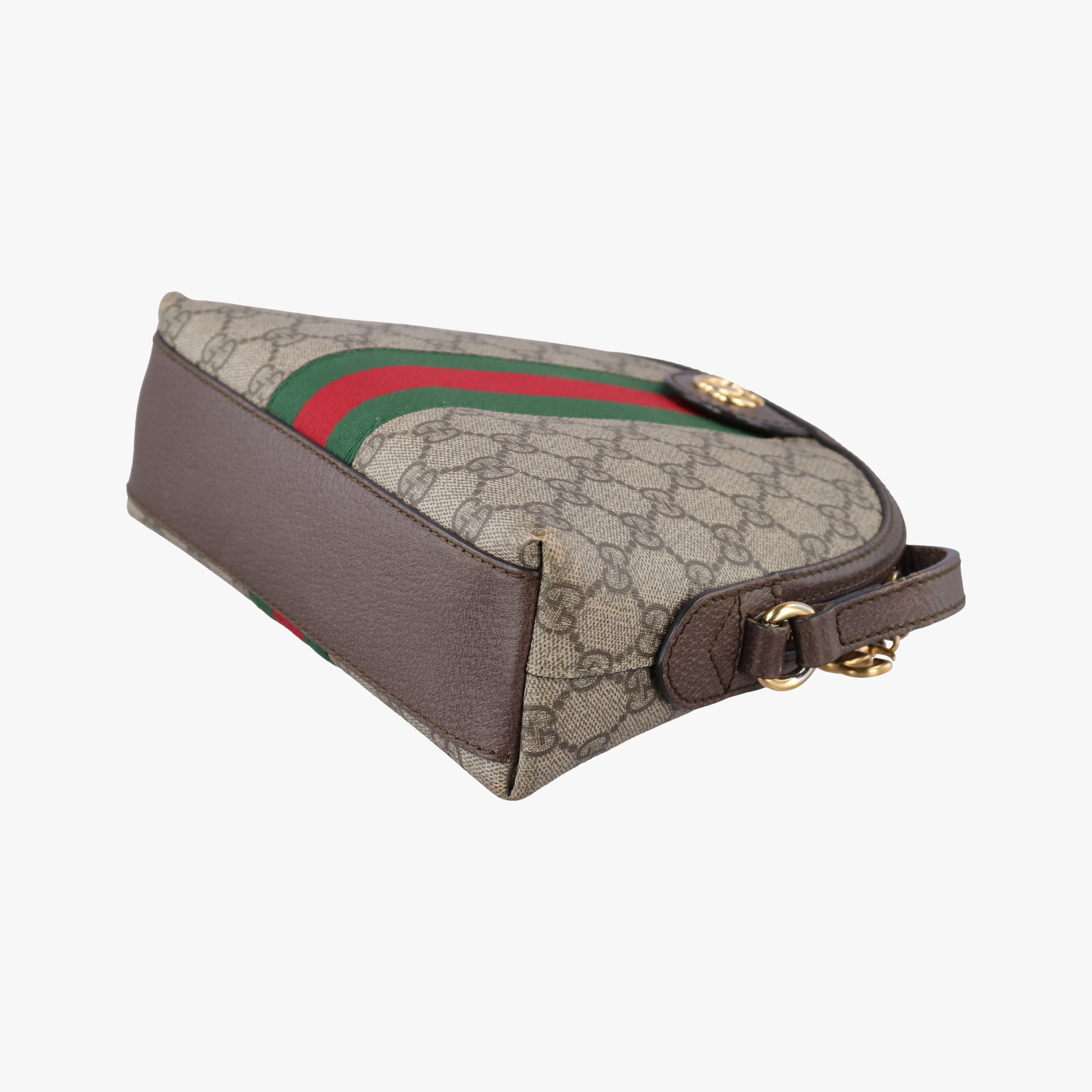 Ophidia brown×red×green PVC coated canvas×Leather 499621 E024005782オフィディア ブラウン×レッド×グリーン PVCコーティングキャンバス×レザー 499621 E024005782