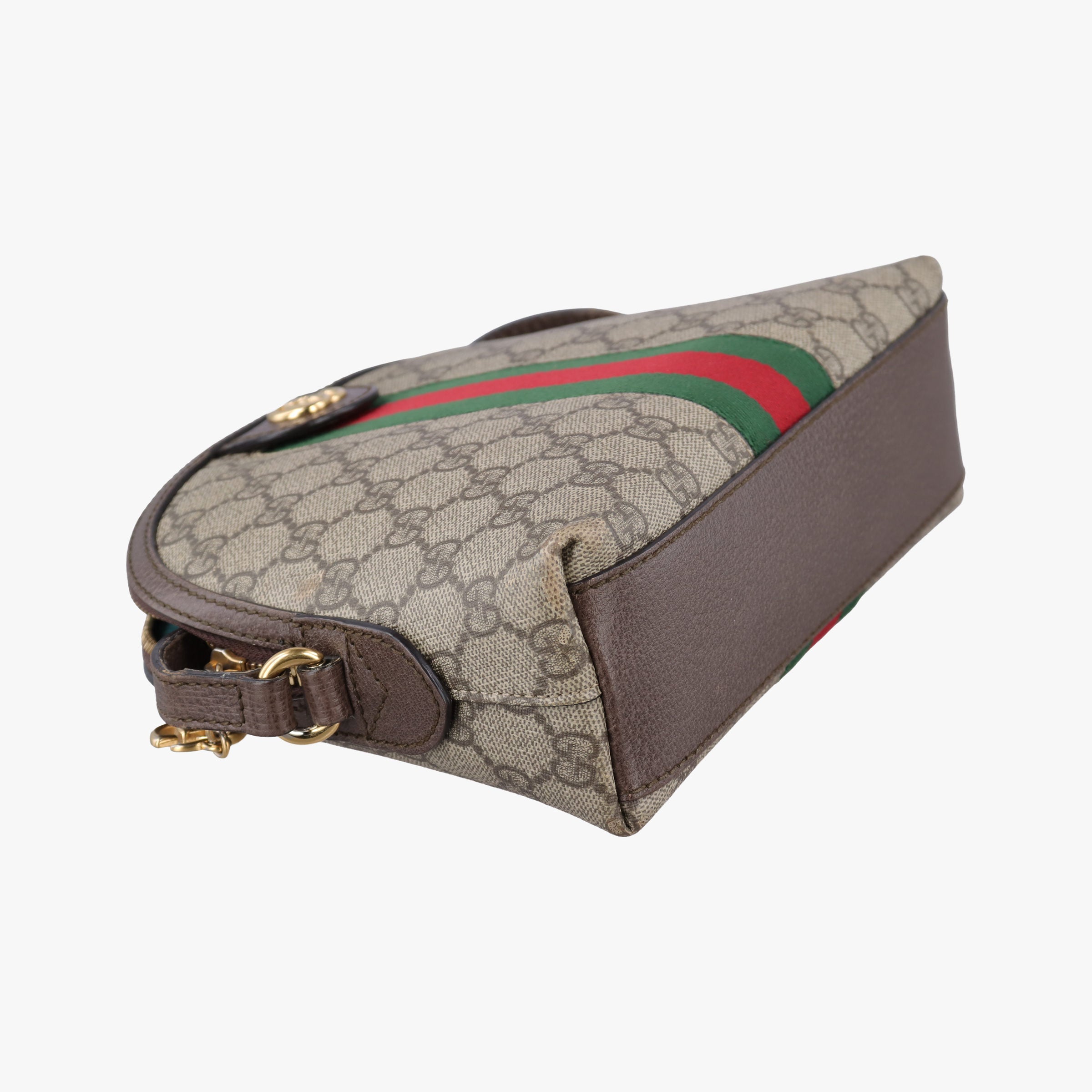 Ophidia brown×red×green PVC coated canvas×Leather 499621 E024005782オフィディア ブラウン×レッド×グリーン PVCコーティングキャンバス×レザー 499621 E024005782