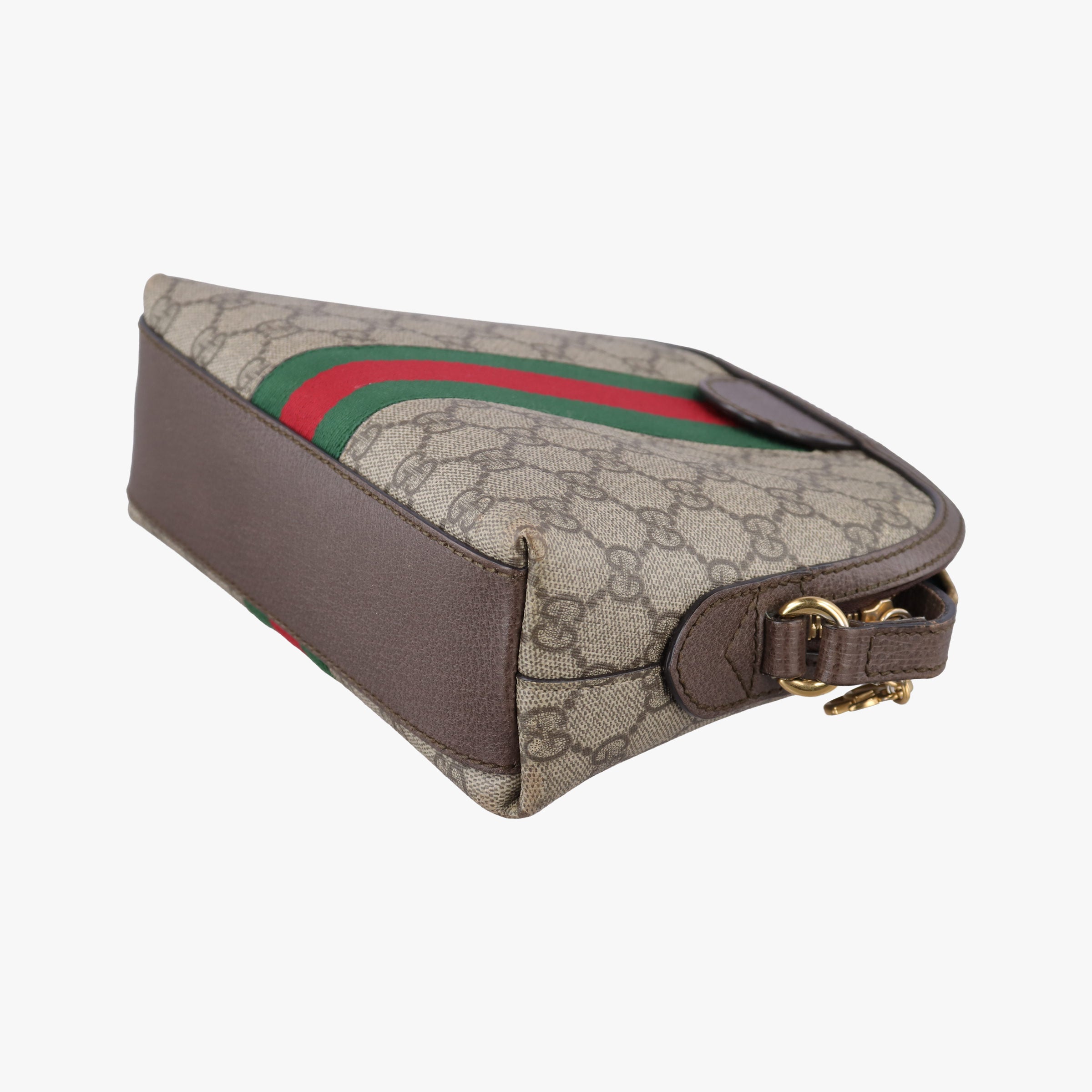 Ophidia brown×red×green PVC coated canvas×Leather 499621 E024005782オフィディア ブラウン×レッド×グリーン PVCコーティングキャンバス×レザー 499621 E024005782